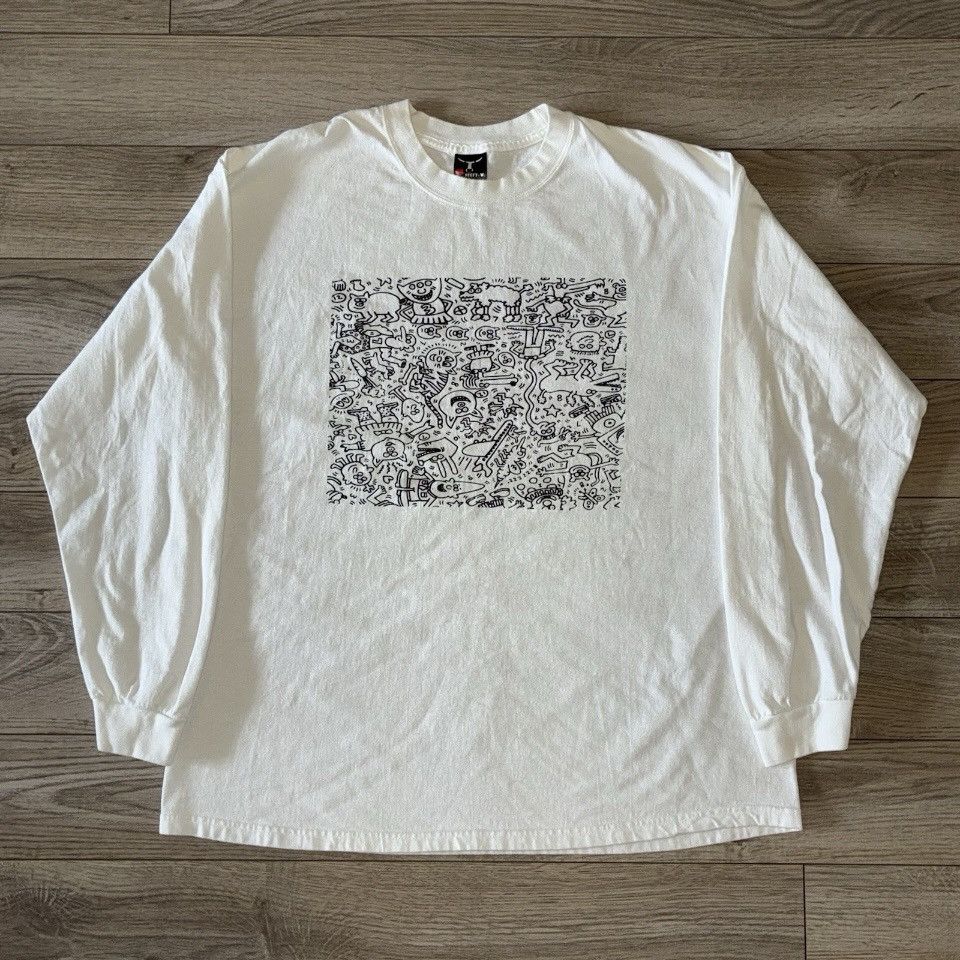Hanes Keith Haring white long sleeve shirt Size US XL / EU 56 / 4 - 1 Thumbnail