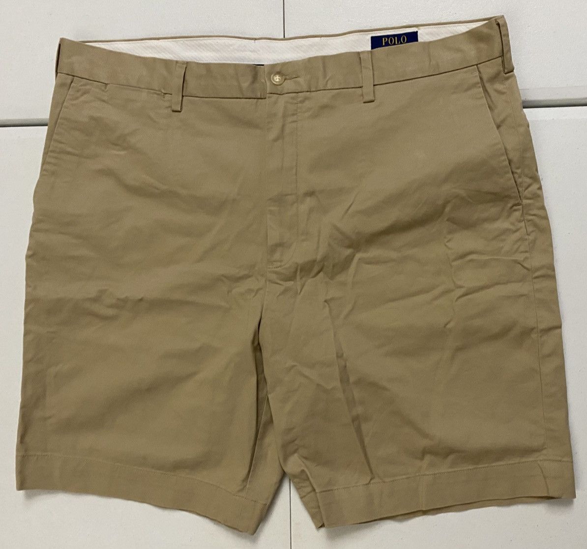 Polo Ralph Lauren PRL Luxury Beige Stretch Classic Fit 9” Chino Shorts 38 NWT Size US 38 / EU 54 - 1 Thumbnail