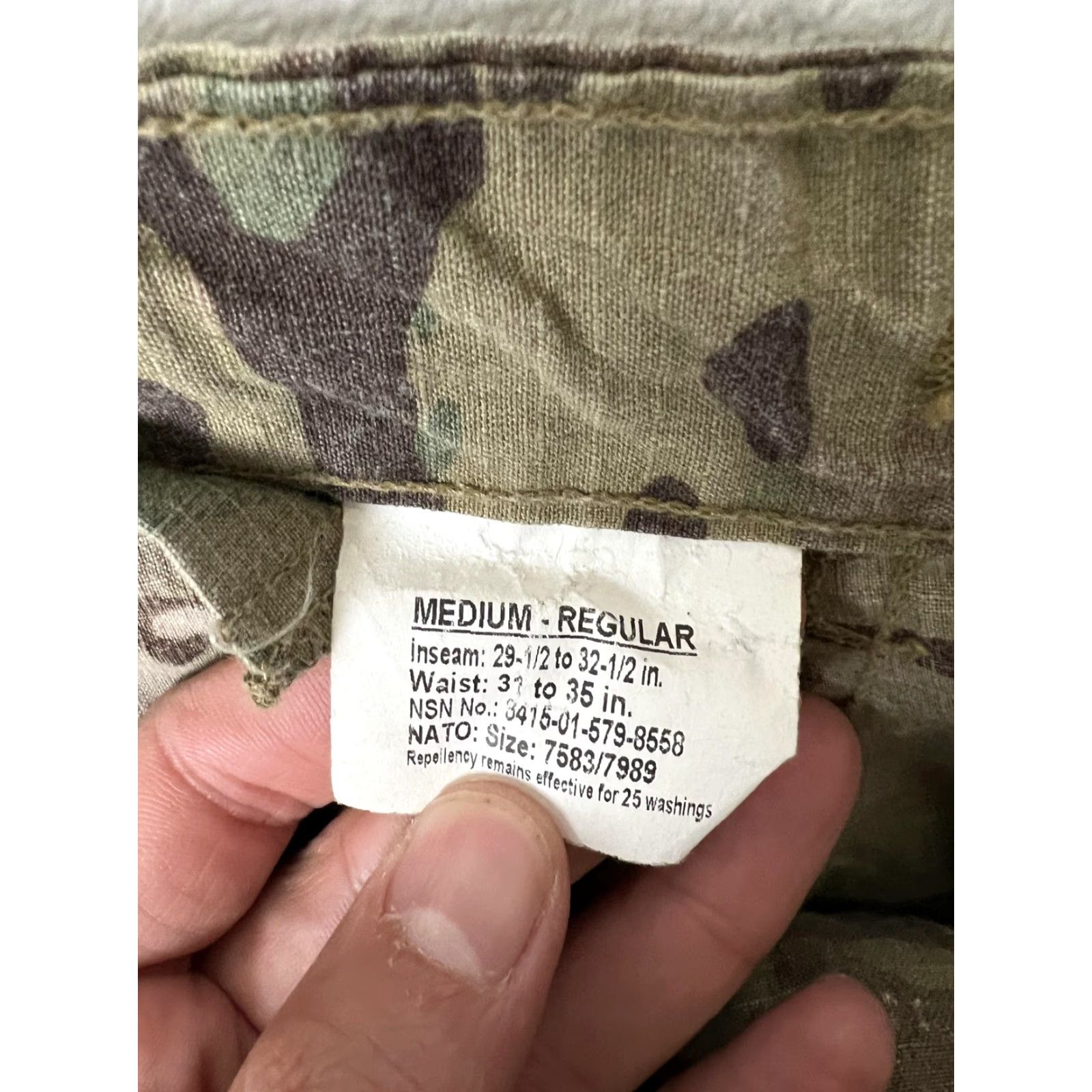 Vintage Insect Shield Army Combat Uniform Flame Resistant Cargo Pants Mens M Green Multicam OCP Camouflage Workwear Navy? Size US 31 - 4 Thumbnail