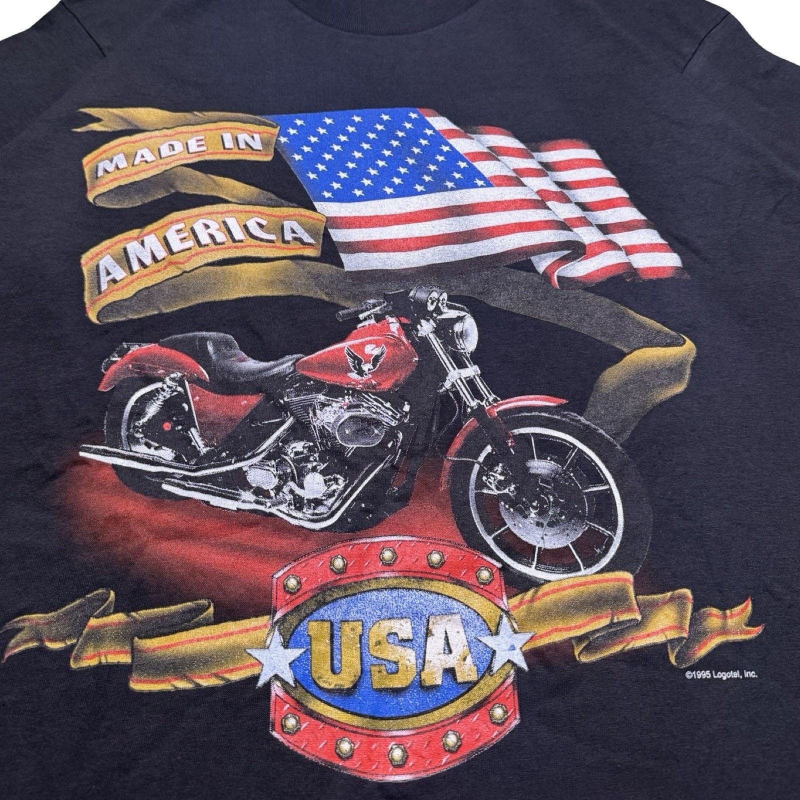 Vintage Vintage 90s Made In America Biker Graphic T Shirt Mens L Size US L / EU 52-54 / 3 - 2 Thumbnail