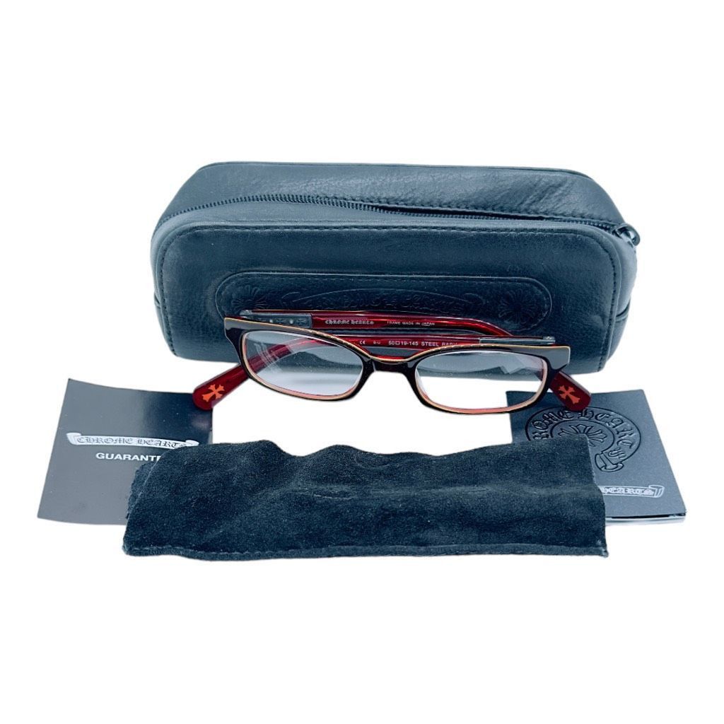 Chrome Hearts CHROME HEARTS Steel Baby II Glasses Steel Red Black 