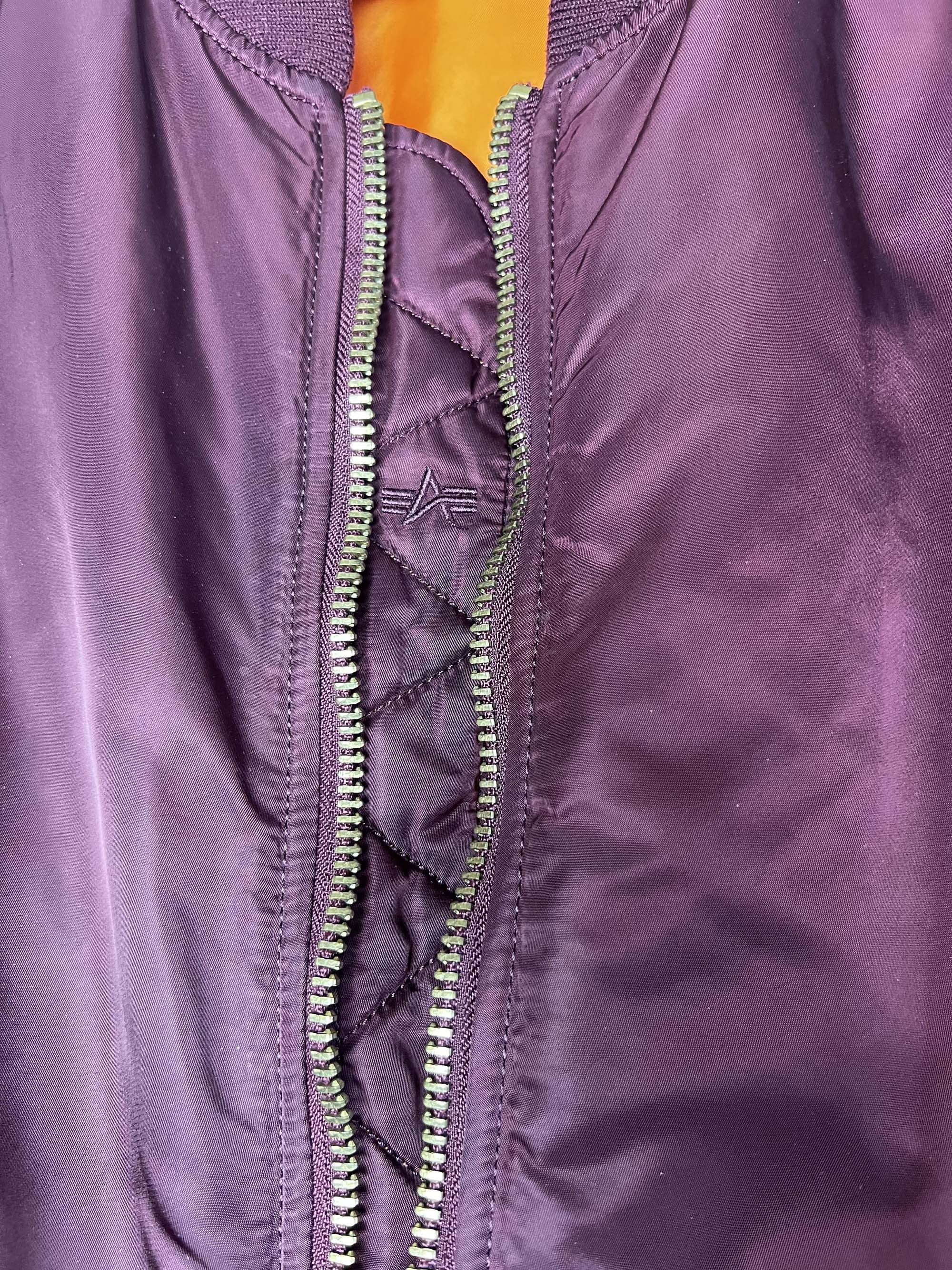 Alpha Industries Vintage 1990's Alpha Indusries Maroon Bomber Jacket USA Size US L / EU 52-54 / 3 - 8 Thumbnail
