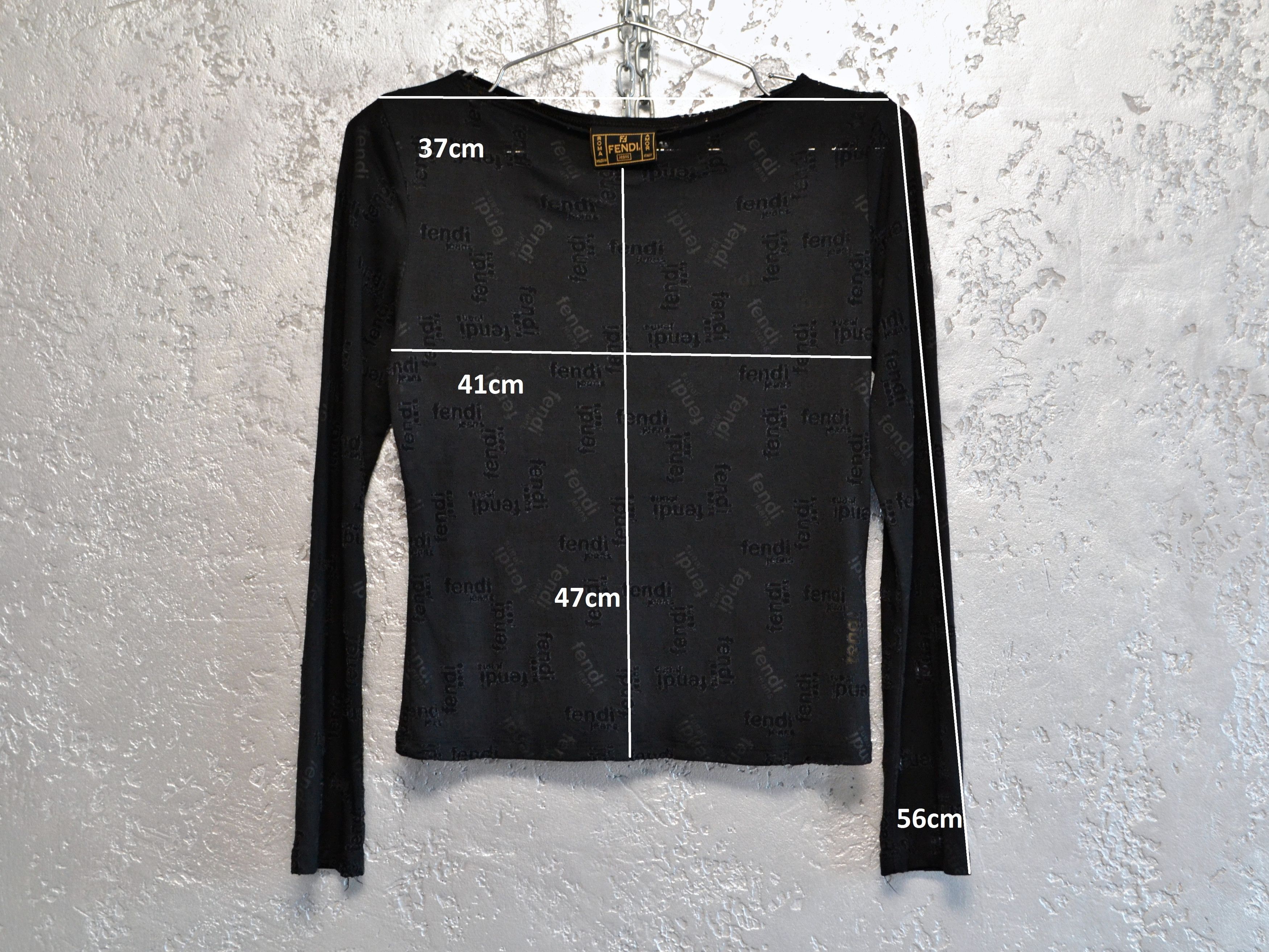 Fendi FENDI Jeans Women’s Long Sleeve Blouse Black Y2K Size S / US 4 / IT 40 - 2 Thumbnail