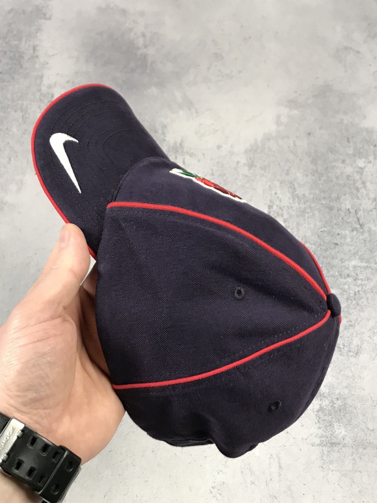 Nike × Vintage Vintage Nike Canterbury England Rugby O2 Swoosh Cap Hat Size ONE SIZE - 7 Thumbnail