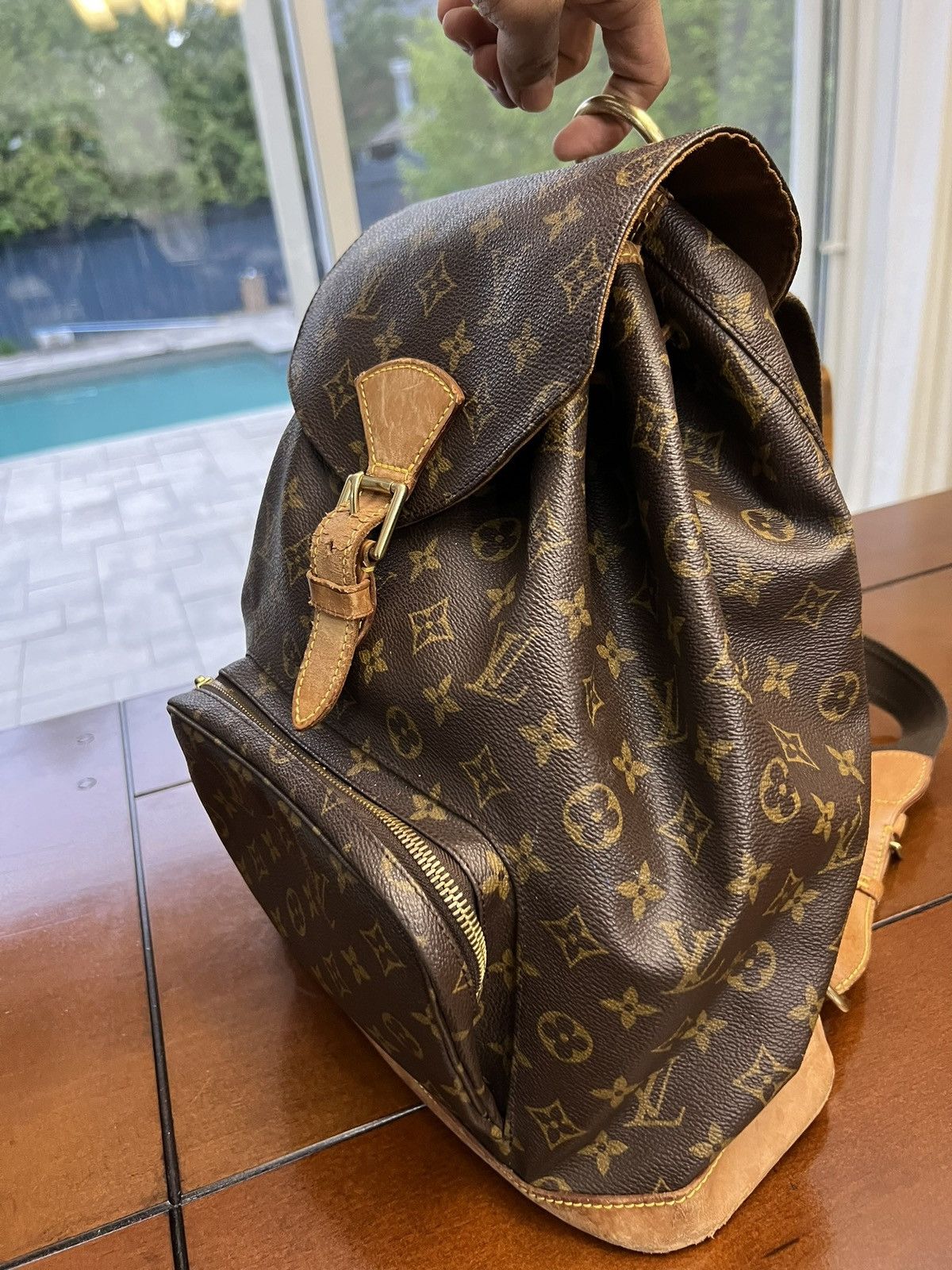 Louis Vuitton Louis Vuitton Montsouris GM Brown Canvas Backpack Size ONE SIZE - 3 Thumbnail