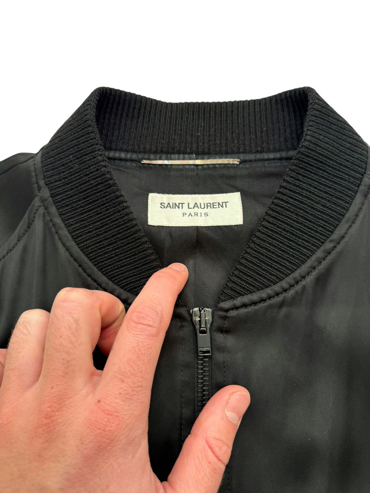 Saint Laurent Paris 2018 Beaded Satin Teddy Souvenir Bomber Jacket Size US M / EU 48-50 / 2 - 6 Thumbnail