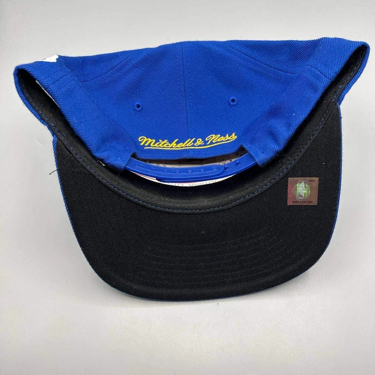 Mitchell & Ness Golden State Warriors GSW Hat Men Blue NBA Snap Back Cap Size ONE SIZE - 3 Thumbnail