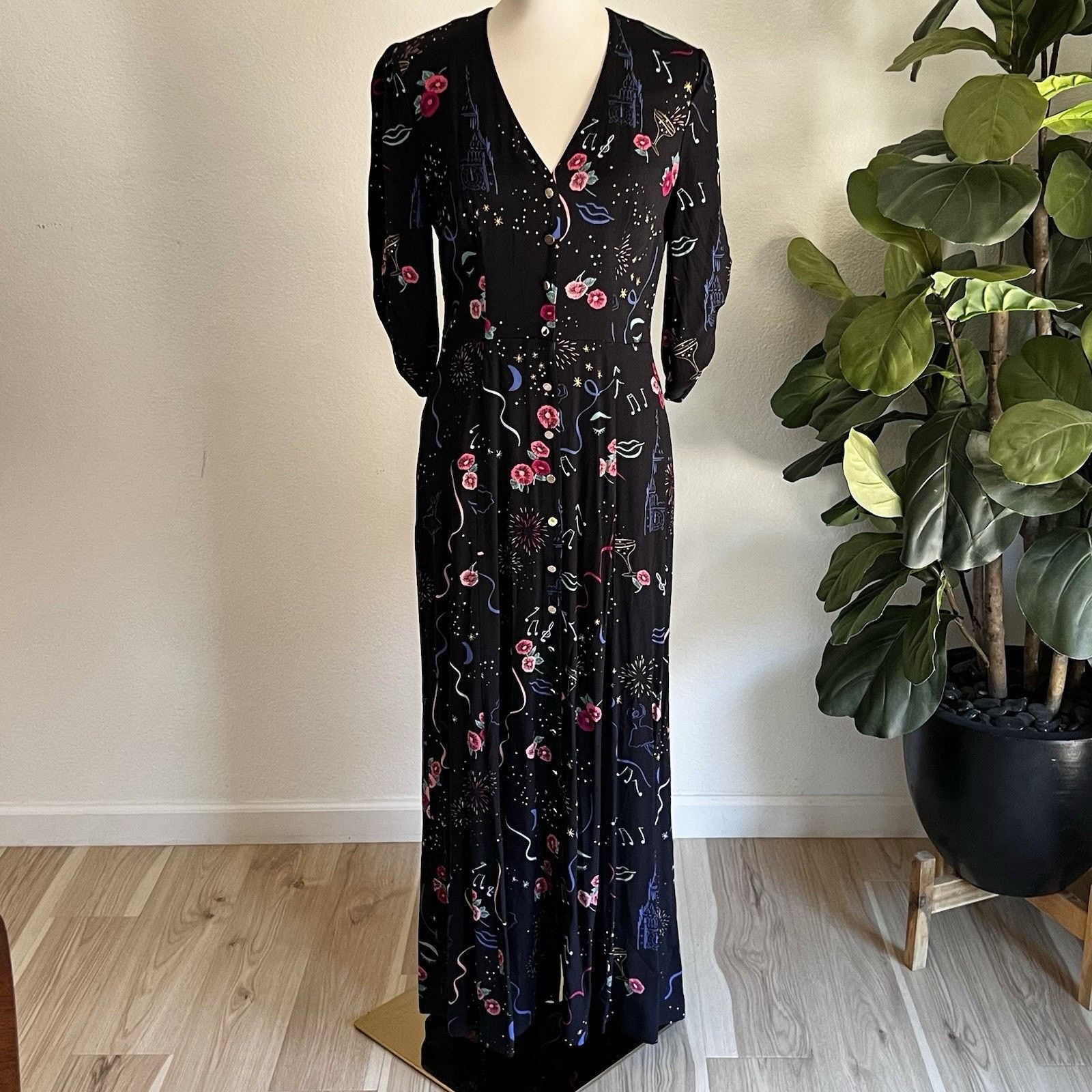 Other NWT RARE Emily & Fin XS Felicity Long Flare Party Dress Size XS / US 0-2 / IT 36-38 - 1 Thumbnail
