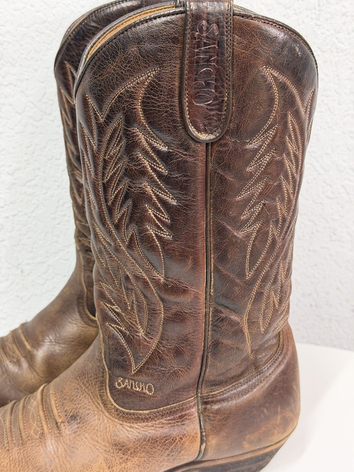 Sancho Boots Vintage AS 98 Guidi Style Cowboy High Leather Biker Boots Size US 7.5 / EU 40-41 - 7 Thumbnail