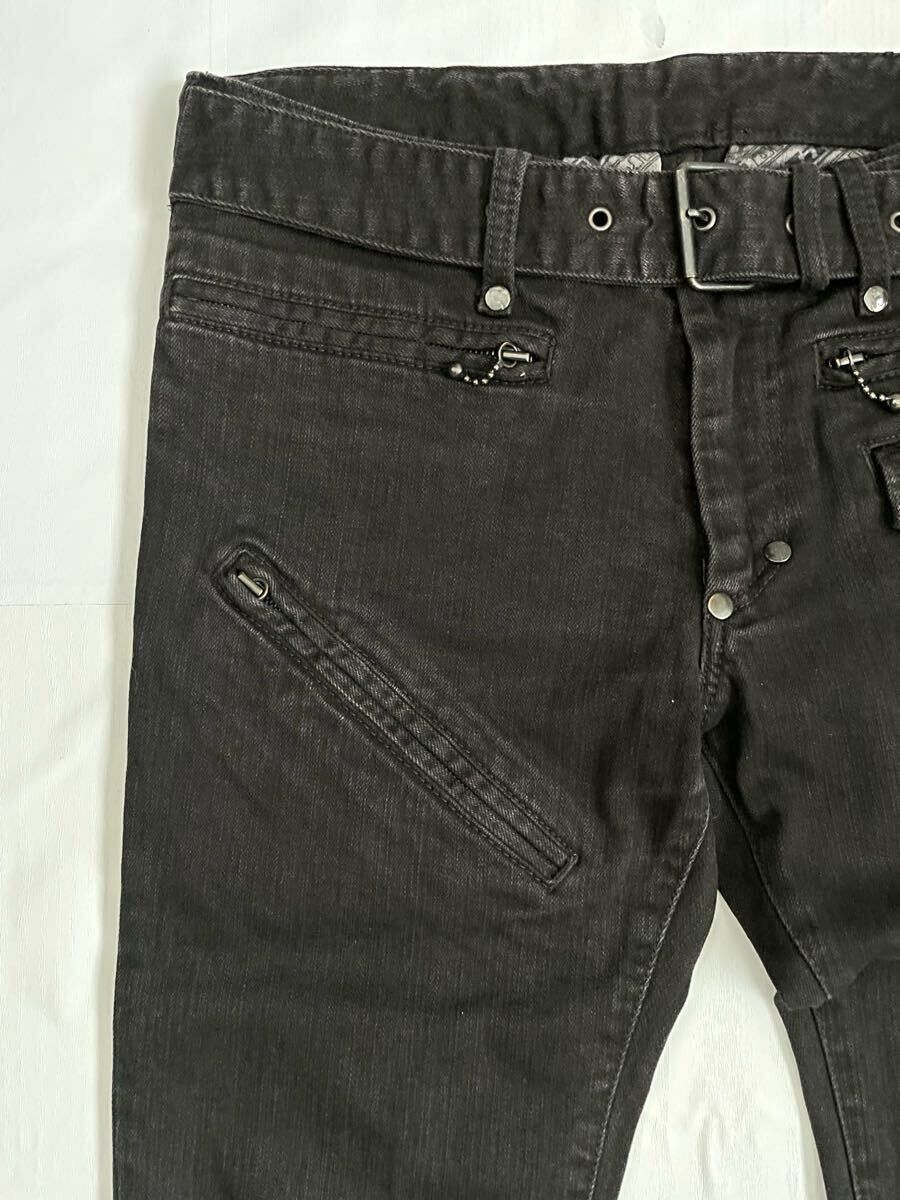 NUMBER (N)INE 04SS Dream Period Zip Belt Skinny Pants Size 2 Menswear