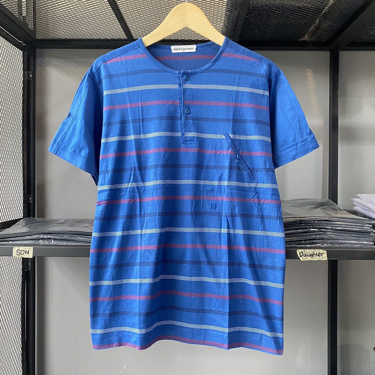 Japanese Brand × Pierre Balmain × Vintage Japan Market Pierre Balmain Paris Striped Henley Tees Size US M / EU 48-50 / 2 - 1 Thumbnail