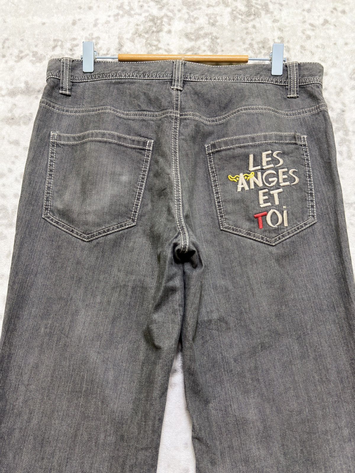 Jean Charles De Castelbajac Castelbajac Embroidered Back Pocket Denim Y2K Straight Fit Size US 33 - 10 Thumbnail