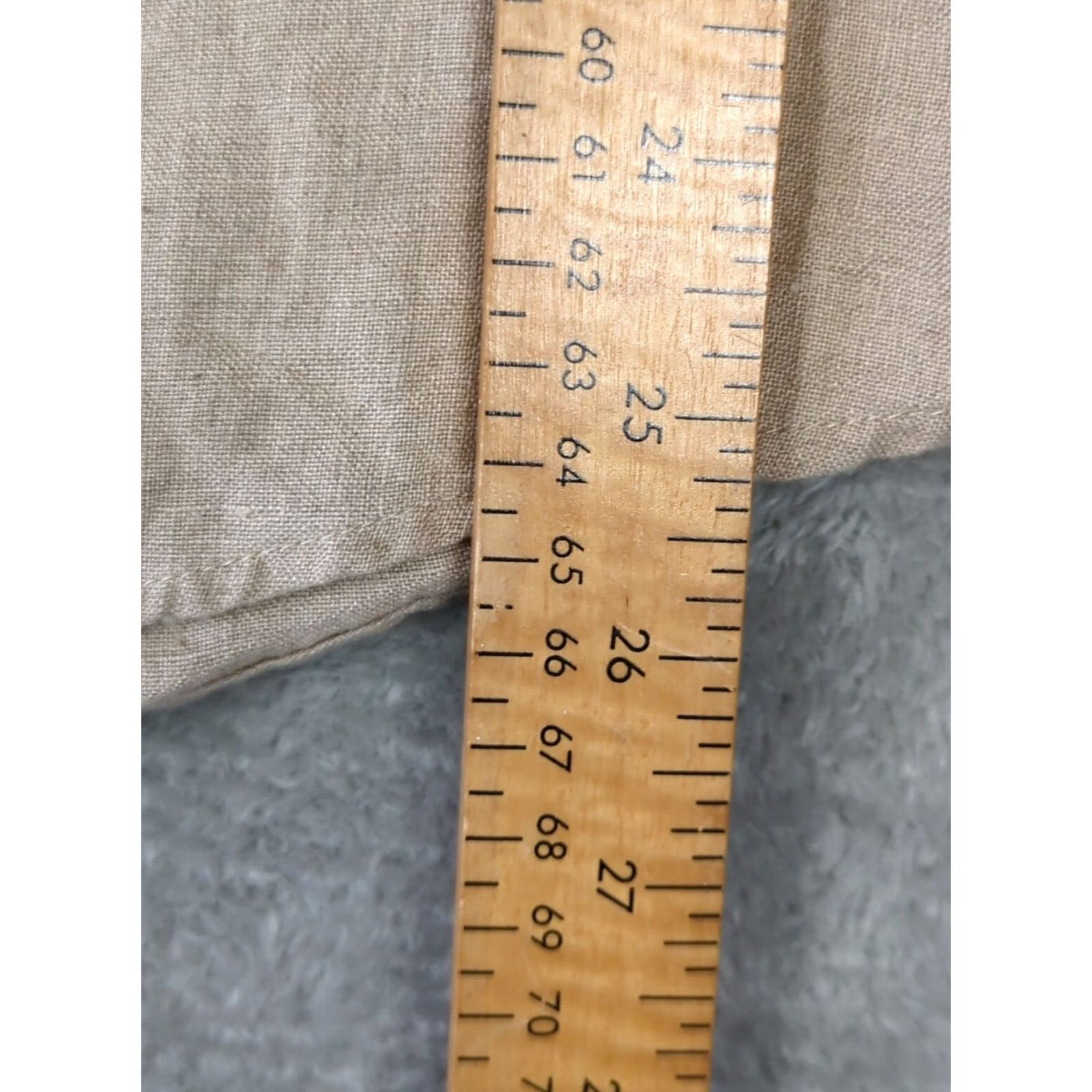 Vintage L.L. Bean Shirt Womens Small Beige Pleated Front Band Collar Long Sleeve Button | Linen Shirt | Casual Bohemian | Beige Size M / US 6-8 / IT 42-44 - 6 Thumbnail