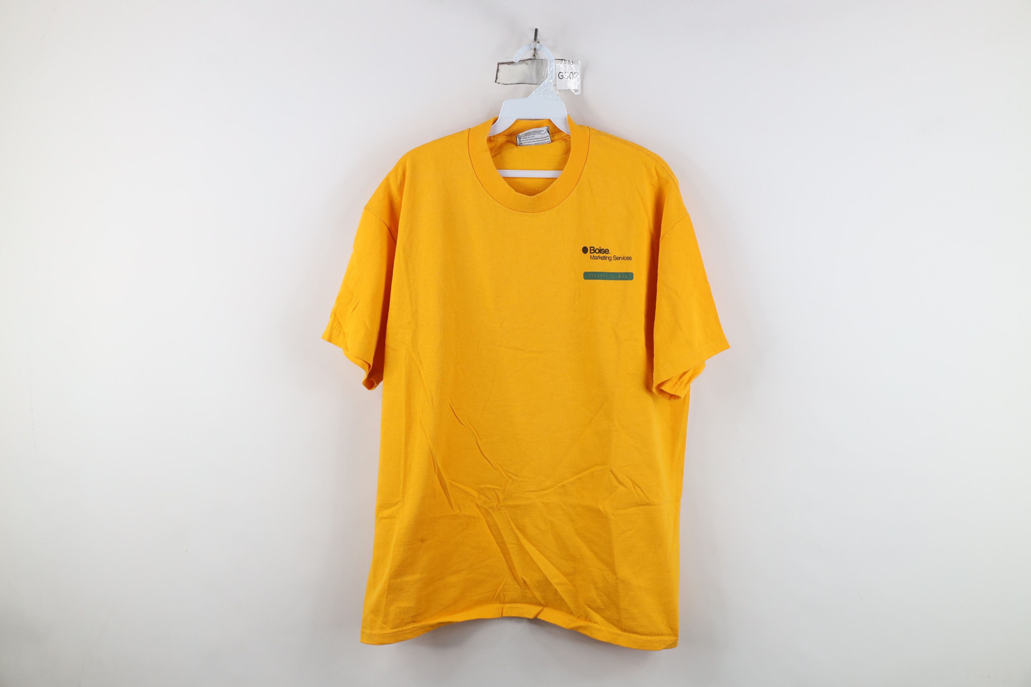 Vintage Vintage 90s Boise Marketing Services T-Shirt Yellow USA Size US L / EU 52-54 / 3 - 1 Thumbnail