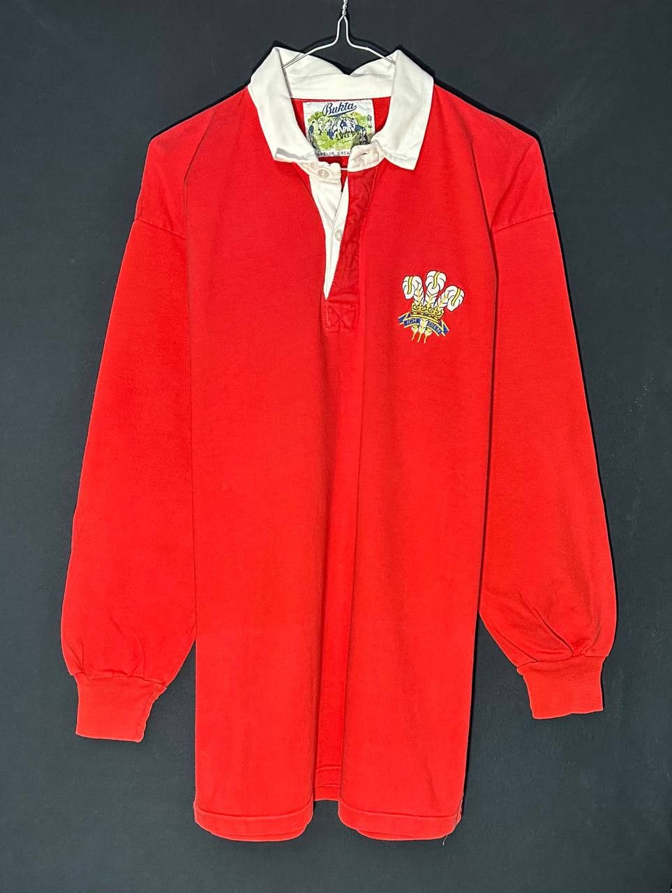 Vintage Vintage Bukta 1983-89 WALES 1980's Rugby Jersey polo Shirt Size US L / EU 52-54 / 3 - 1 Thumbnail