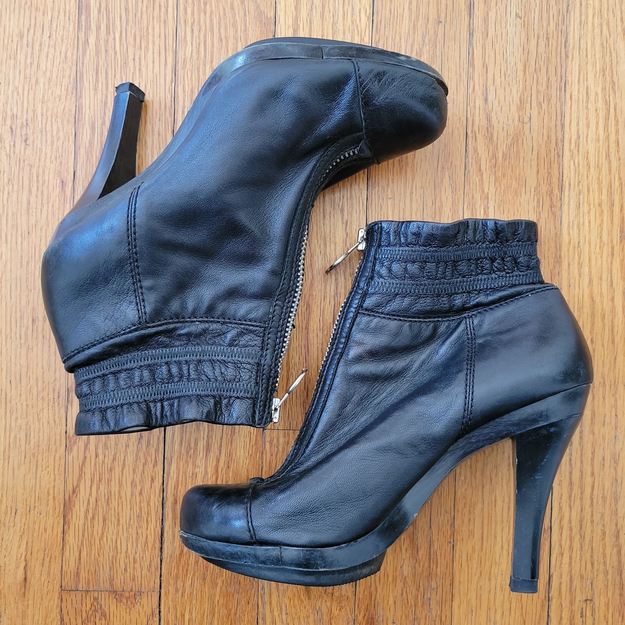 Michael Kors Michael Kors 7M Black Leather Ankle Boots Full Zip Stiletto Size US 7 / IT 37 - 3 Thumbnail