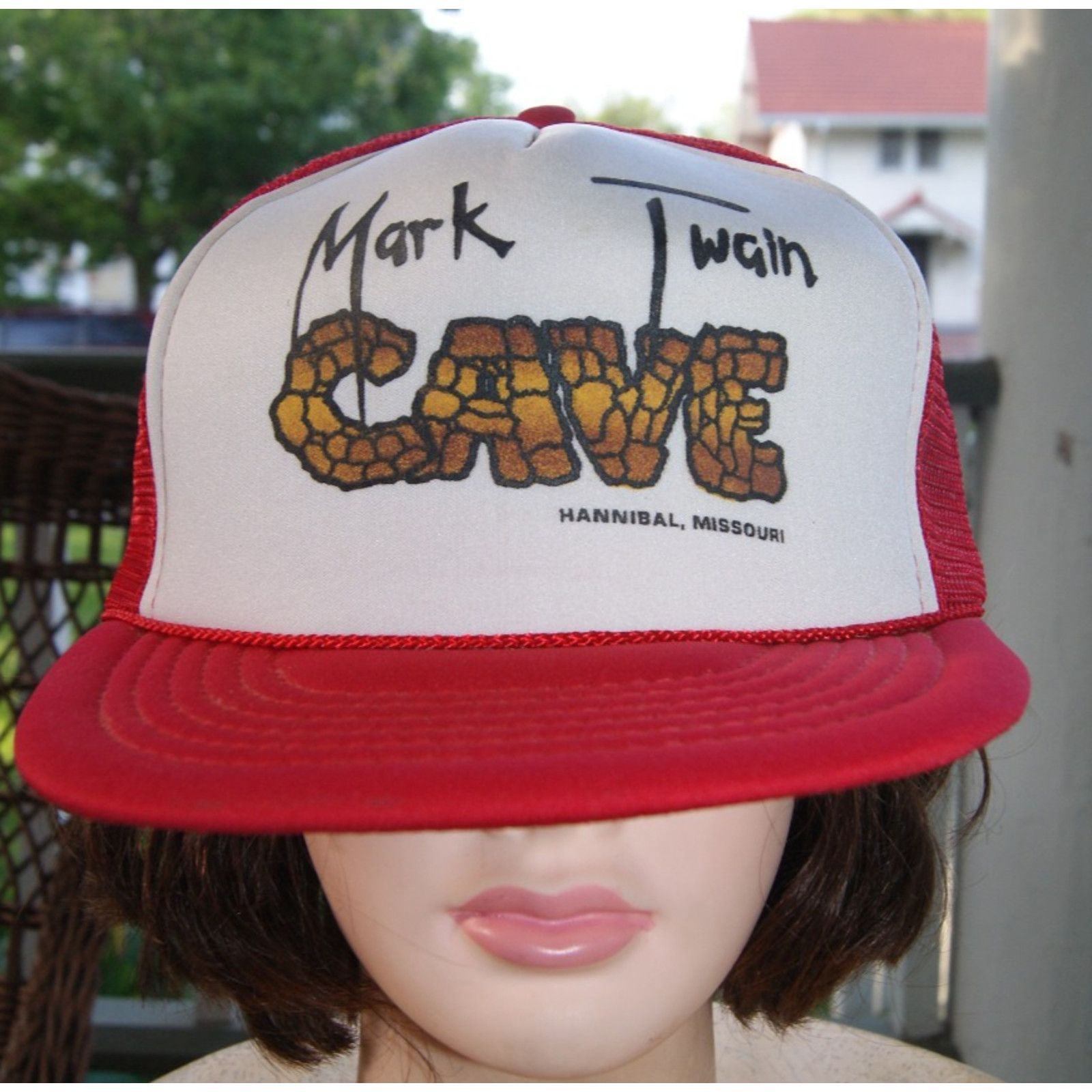Vintage Vtg Mark Twain Cave SnapBack Trucker Hat White Foam Mesh NWT Size ONE SIZE - 2 Thumbnail