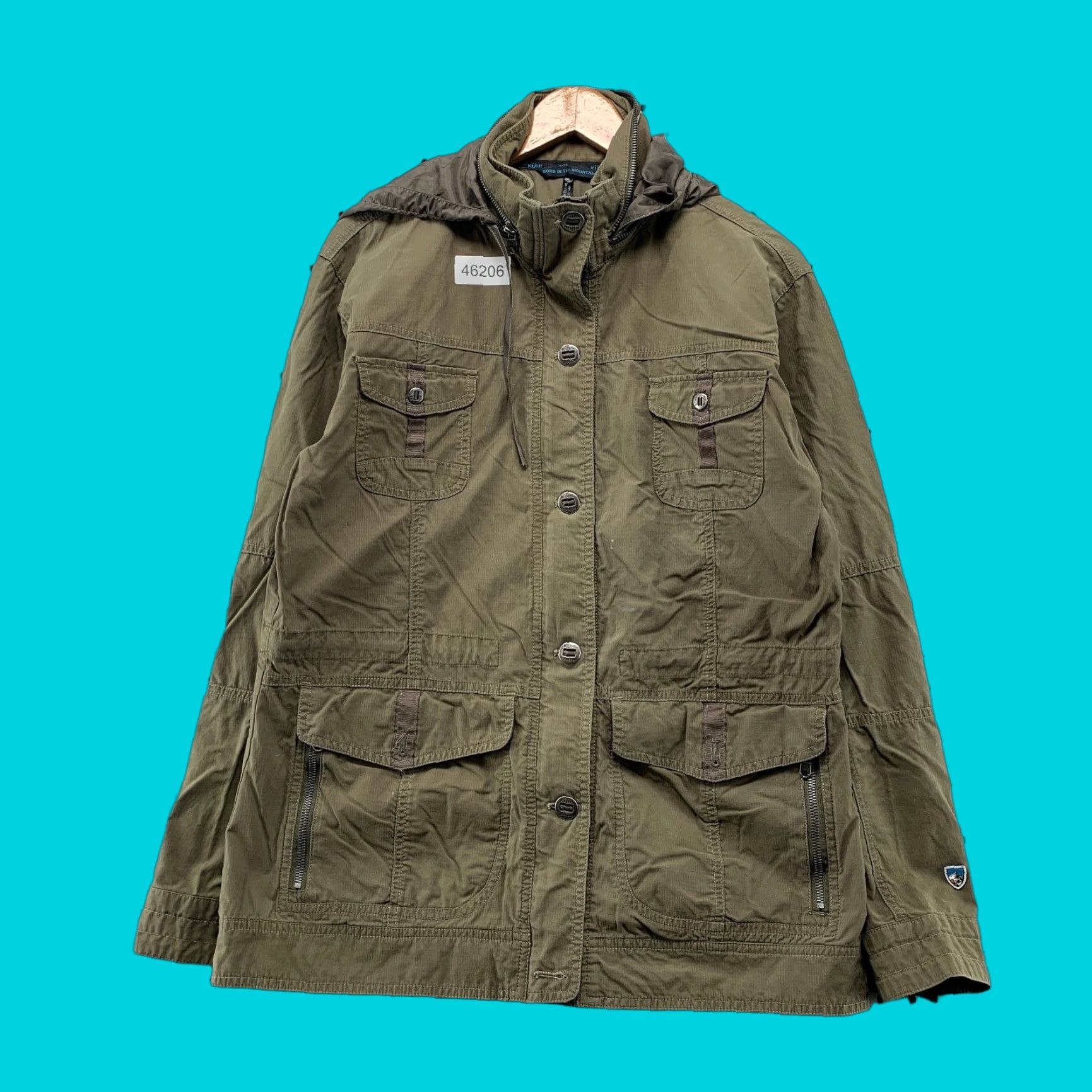 Vintage Kuhl Rekon Utility Hiking Jacket Womens Large Green Lightweight Outdoor Hooded Size L / US 10 / IT 46 - 1 Thumbnail