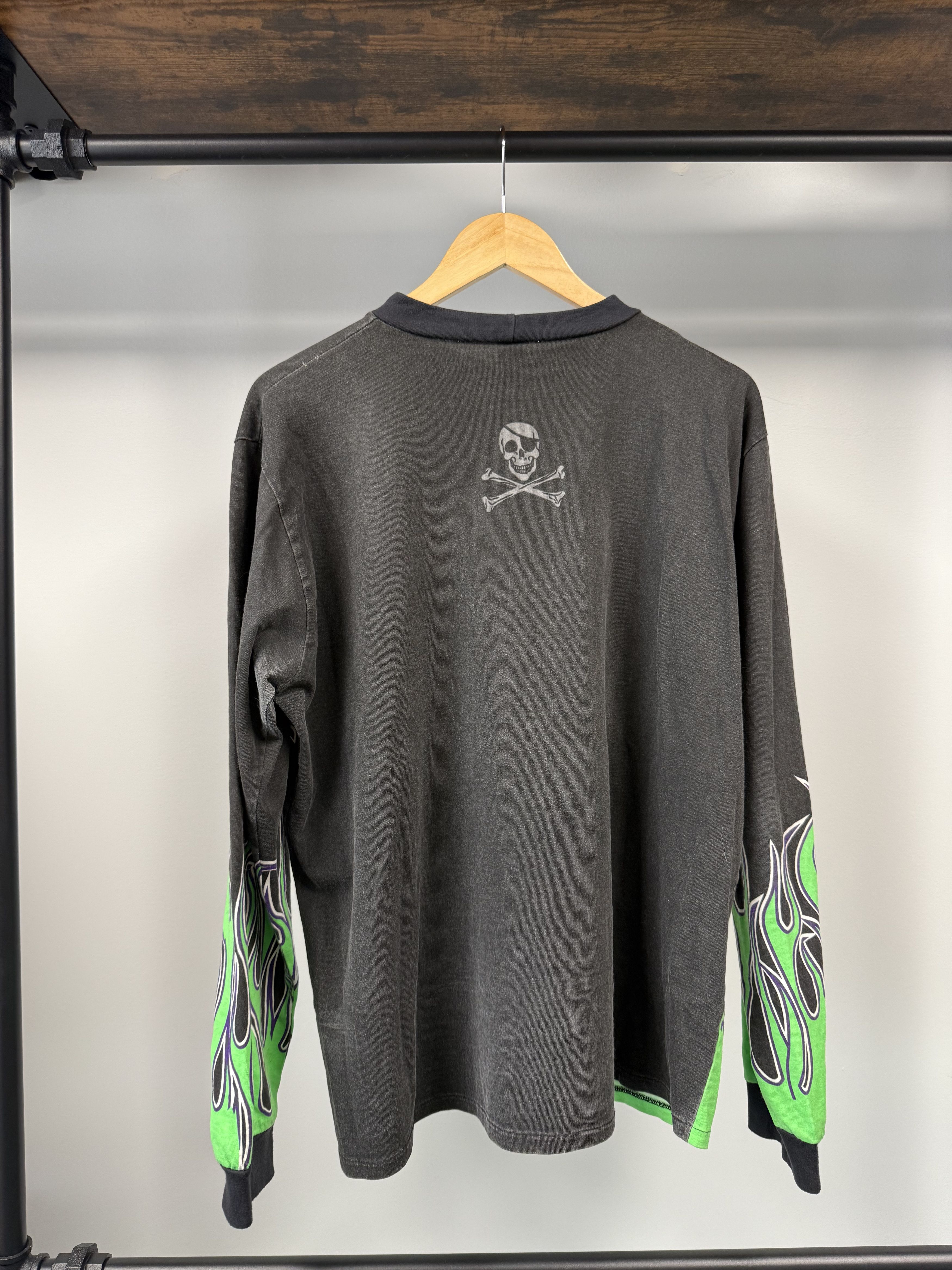 Vintage 90s Grave Digger Racing Flames Long Sleeve - L Size US L / EU 52-54 / 3 - 3 Thumbnail