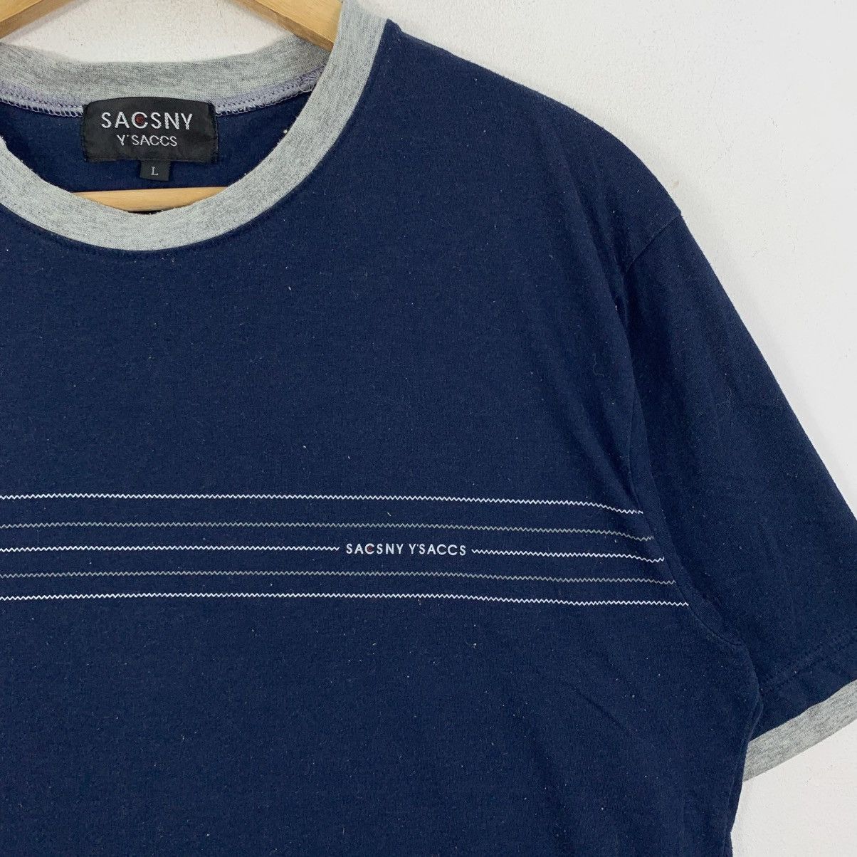 Japanese Brand SACSNY Y’S ACCS Yohji Yamamoto Japanese Brand Stripes Tshirt Size US L / EU 52-54 / 3 - 4 Thumbnail