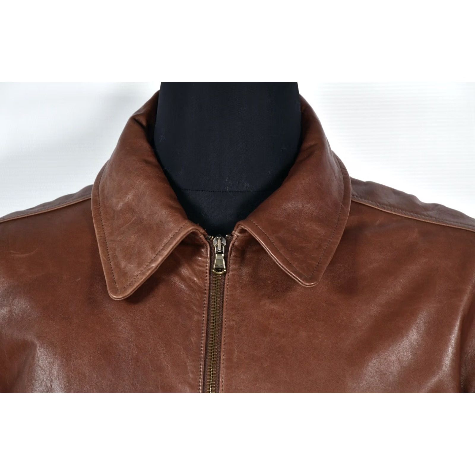 Marks & Spencer Marks & Spencer Leather Jacket Men XL Brown 100% Leather Zip Casual Chest 72cm Back Length 69cm 28.35 27.17 Size US XL / EU 56 / 4 - 3 Thumbnail