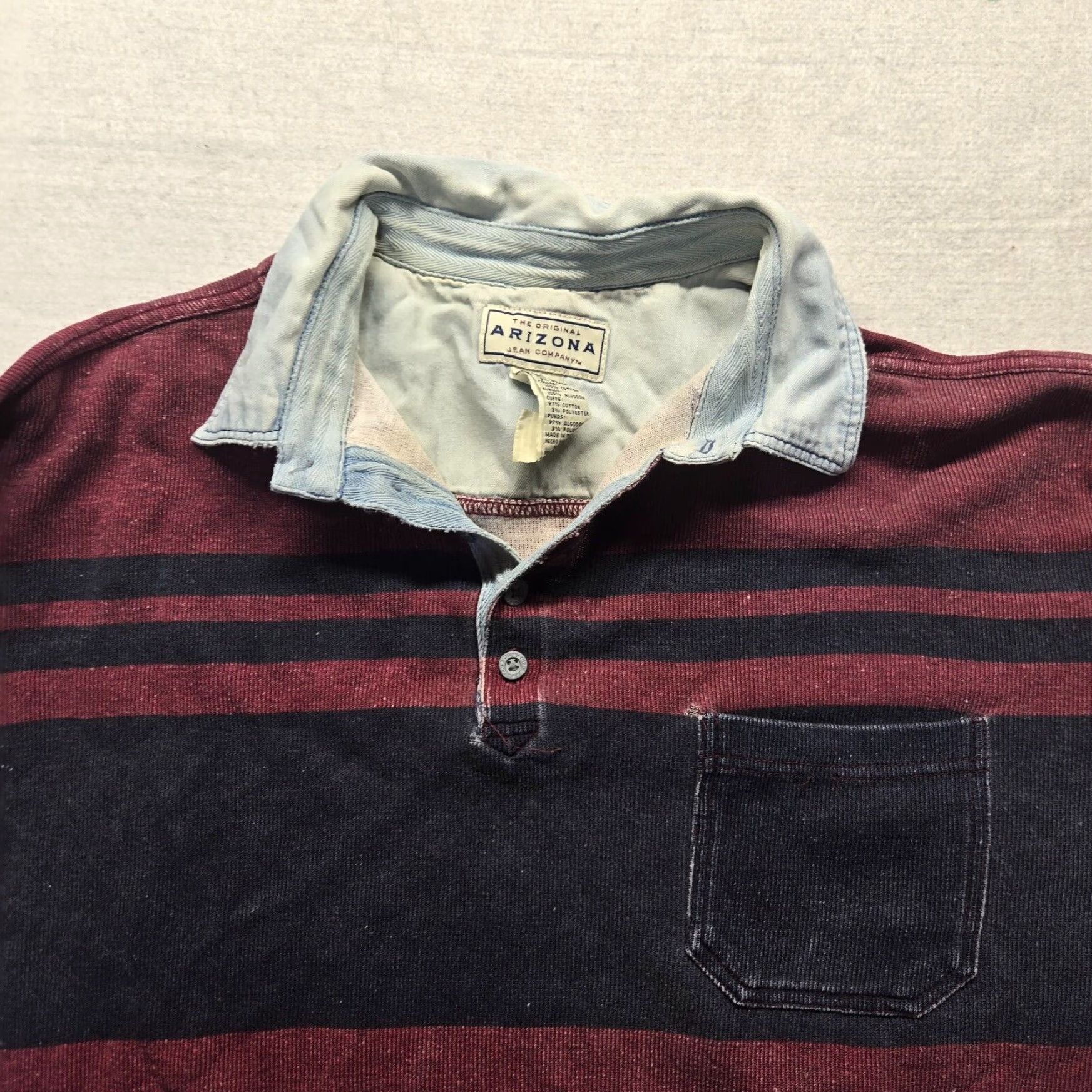 Vintage VINTAGE Arizona Jean Co. Red Distressed Collar Sweater Mens XL 90s Pullover Size US XL / EU 56 / 4 - 2 Thumbnail