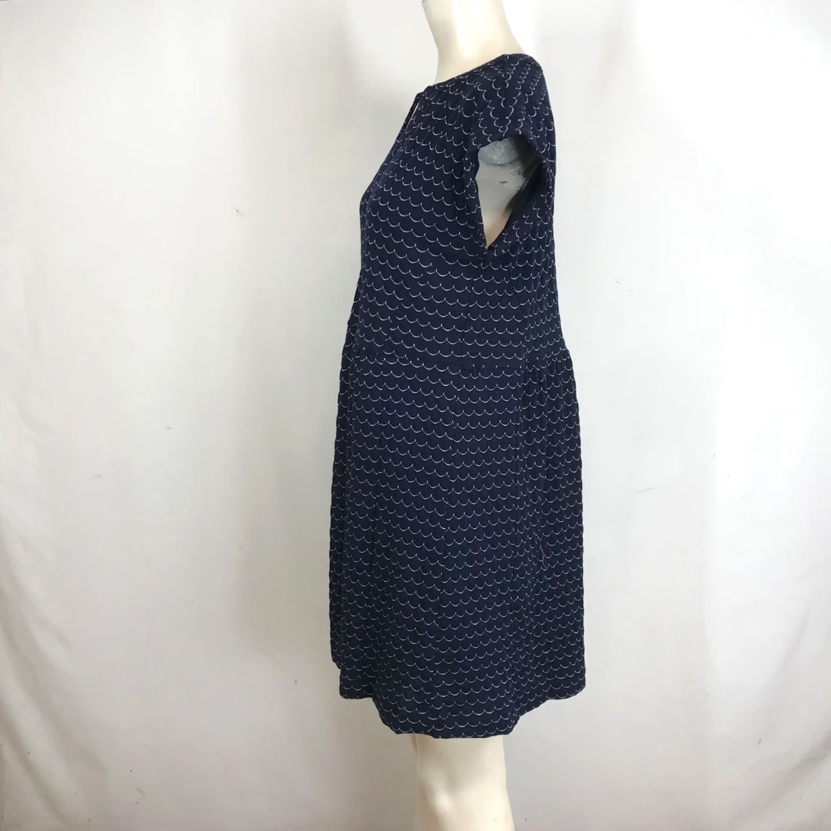 Loft LOFT Womens S Navy V Neck Short Sleeve Polyester Blend Dress Size 28" / US 6 / IT 42 - 6 Thumbnail