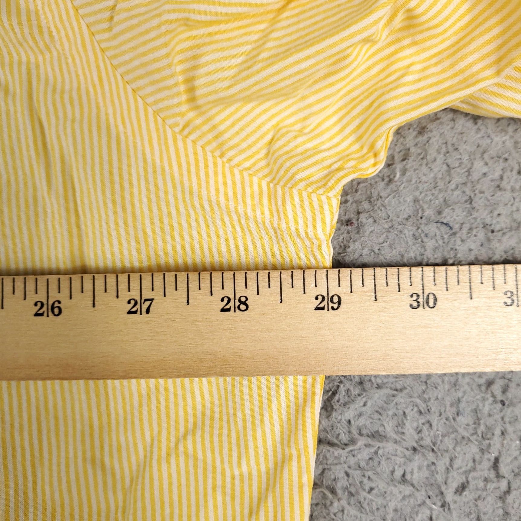 Tommy Hilfiger VINTAGE Tommy Hilfiger Dress Shirt Mens 17.5 Yellow Striped Button Up Long Sleeve Adult Regular 100% Cotton Modern Classic Mens Size 46R - 6 Thumbnail