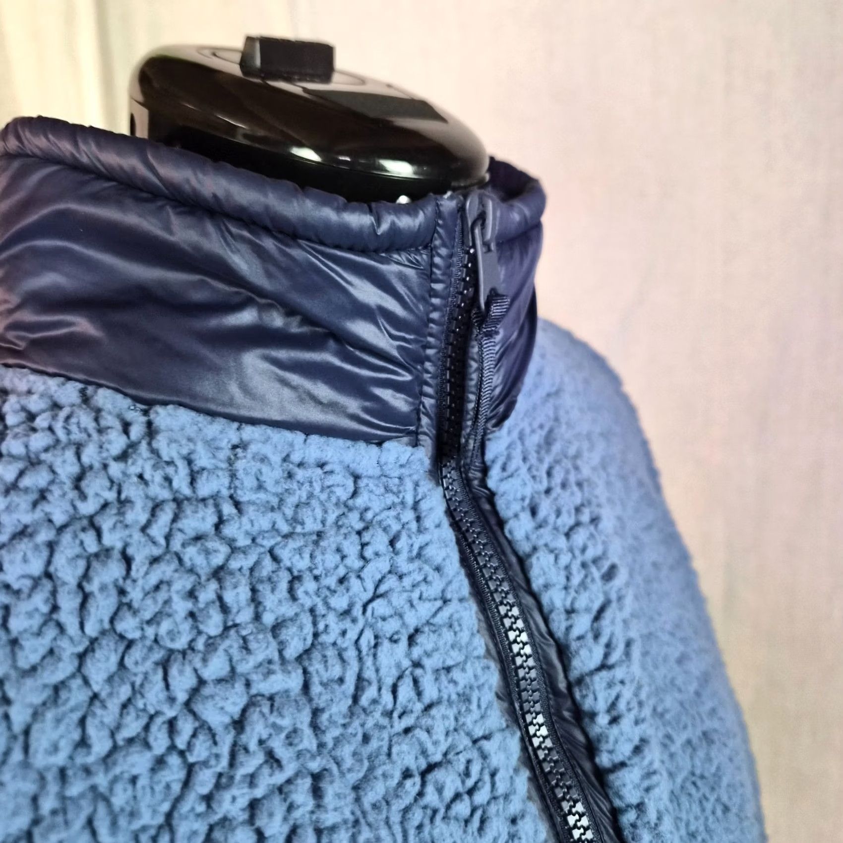 Vintage Aerie Women's XL Blue Sherpa 1/4 Zip Fleece Pullover Oversized Sweatshirt Cardigan? Size XL / US 12-14 / IT 48-50 - 2 Thumbnail