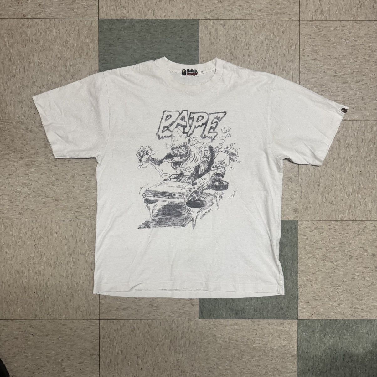 Bape × READYMADE BAPE READYMADE TEE LARGE SHIRT WHITE SHARK WIDE NEW Size US XL / EU 56 / 4 - 1 Thumbnail