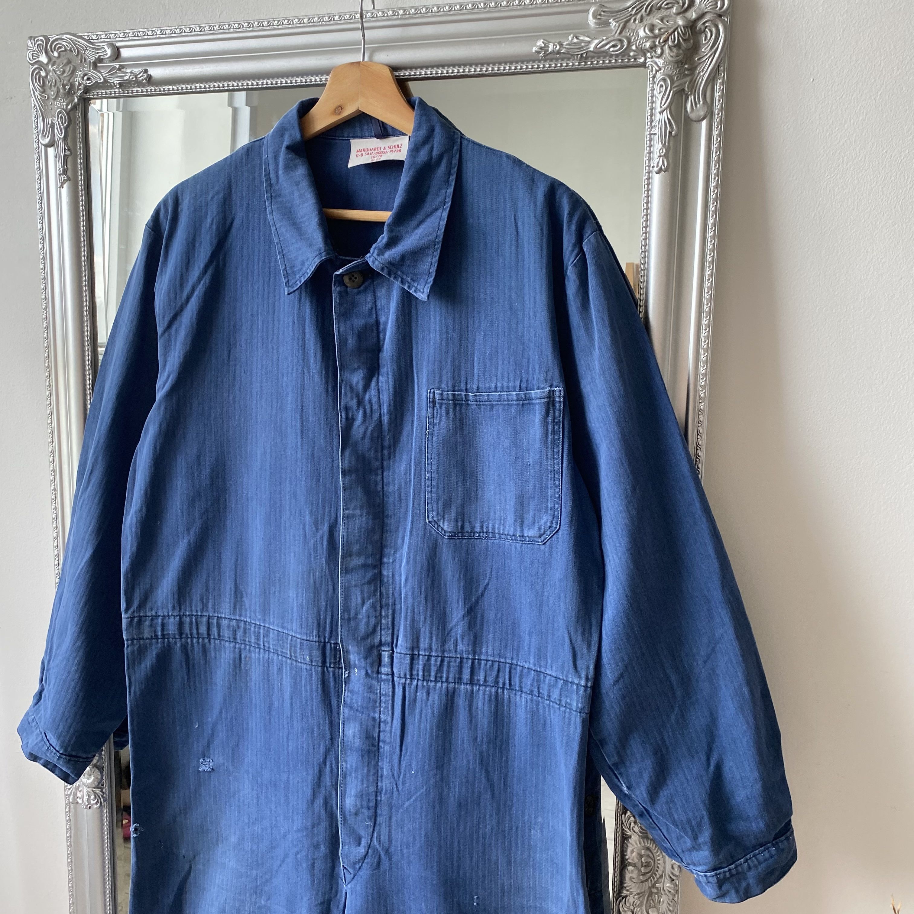 Le Laboureur ⚙️ Vintage 80s Faded Safor French Coverall Worker jumpsuit Size US 32 / EU 48 - 2 Thumbnail