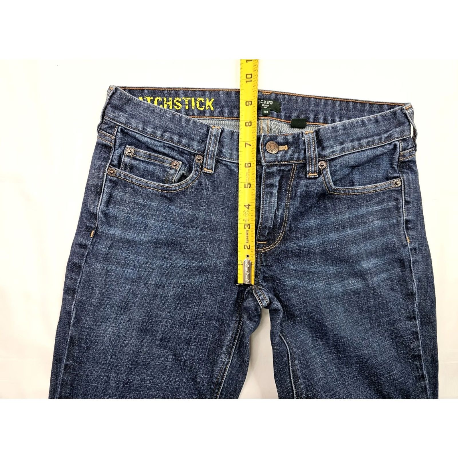 J.Crew J.CREW Matchstick Slim-Straight Jeans Women 28 Blue Denim Stretch 5-Pocket Design Regular Size Inseam 31 Texture: Dark Wash Jeans Size 28" / US 6 / IT 42 - 4 Thumbnail