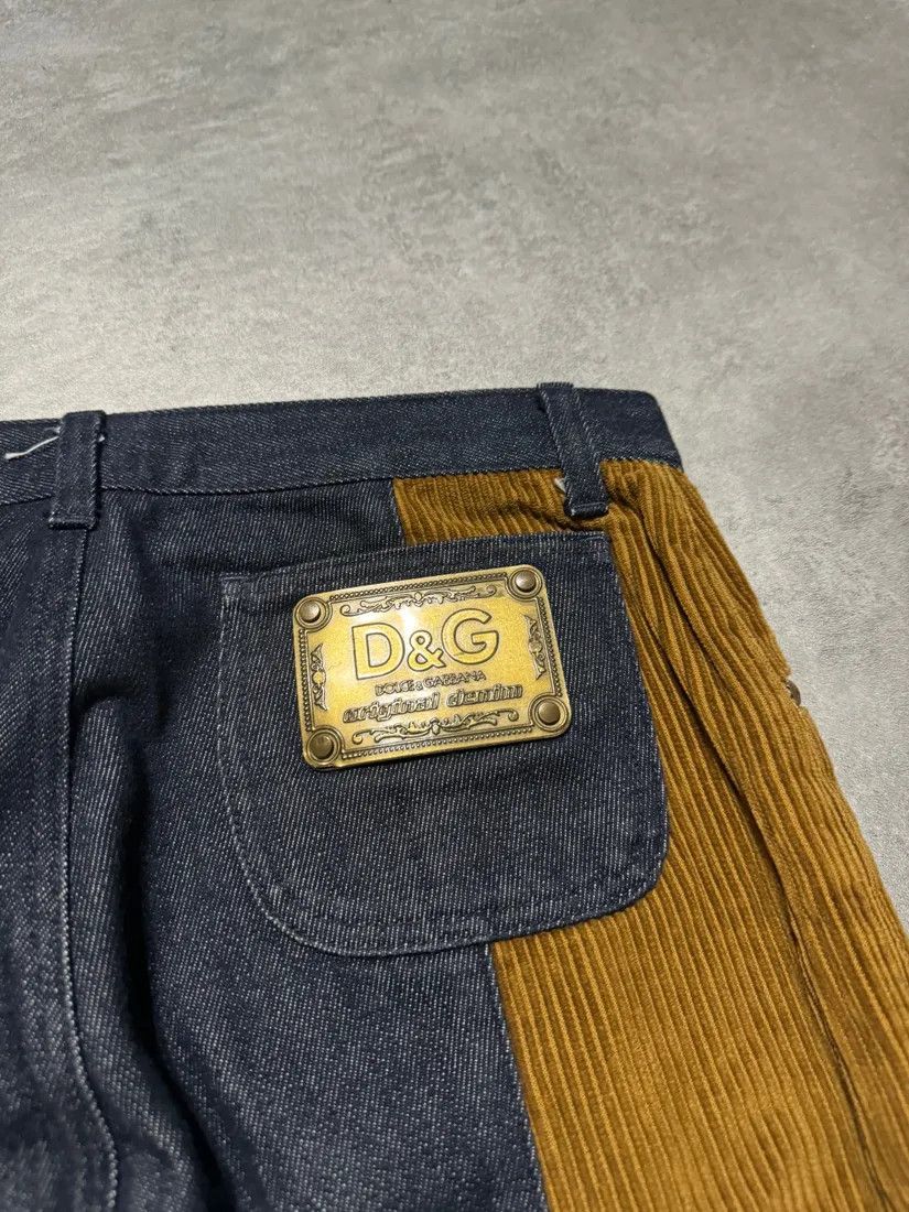 Dolce & Gabbana × Vintage 2000s Dolce & Gabbana Brut Denim Jeans & Velvet Hybride Pants Size US 30 / EU 46 - 5 Thumbnail