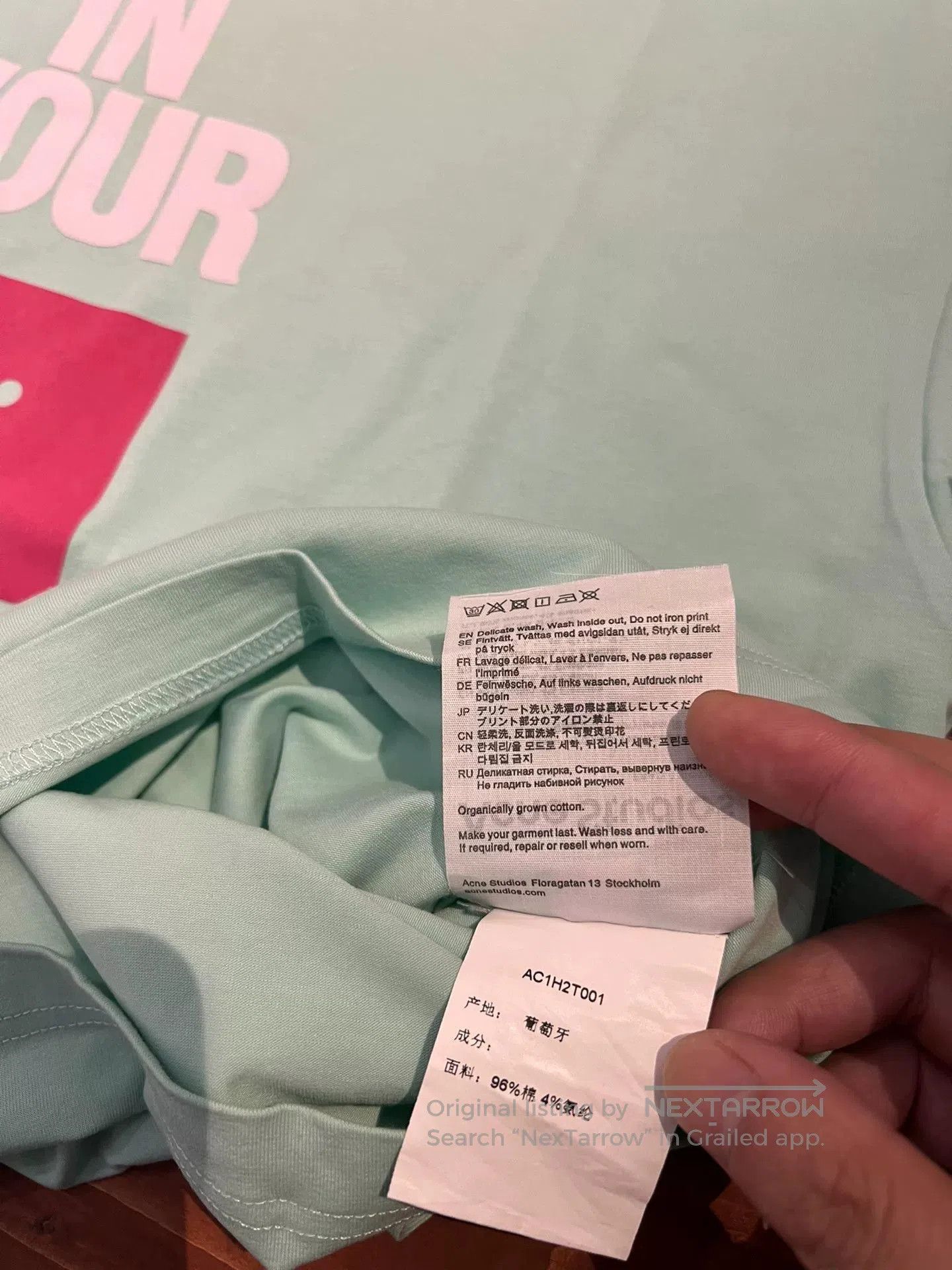 Acne Studios Acne Studios Green Graphic Short Sleeve Tee. Size US S / EU 44-46 / 1 - 3 Thumbnail