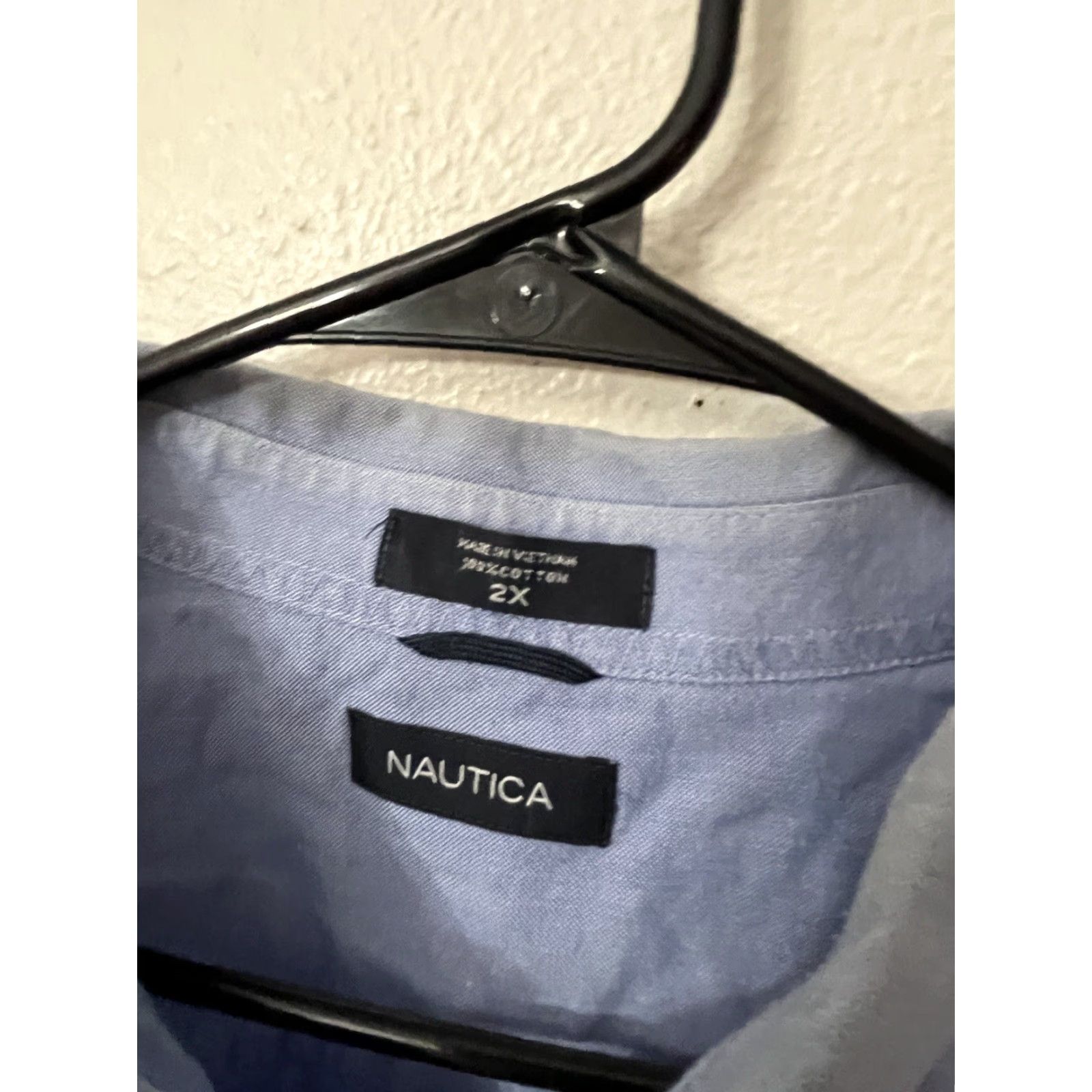 Nautica Nautica Shirt Mens 2X Button-Front Solid Blue Long Sleeve Casual Big & Tall Mens Size US XXL / EU 58 / 5 - 3 Thumbnail