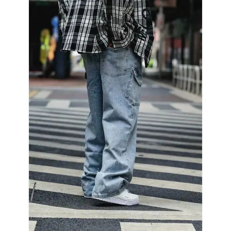 Japanese Brand Retro loose high street splashed ink jeans Size US 32 / EU 48 - 2 Thumbnail