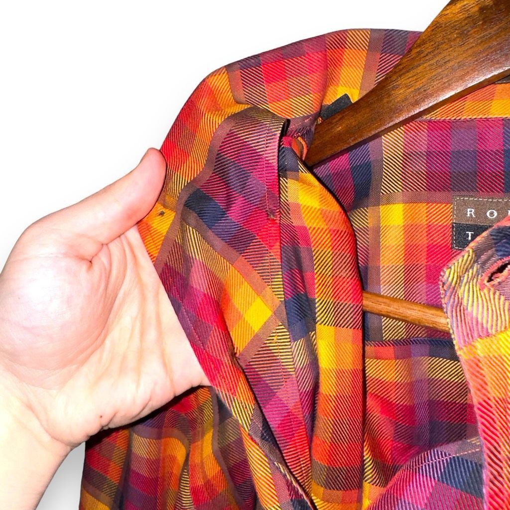 Robert Talbott Robert Talbott Red & Orange Check Button Down Shirt Size M Size US M / EU 48-50 / 2 - 11 Thumbnail