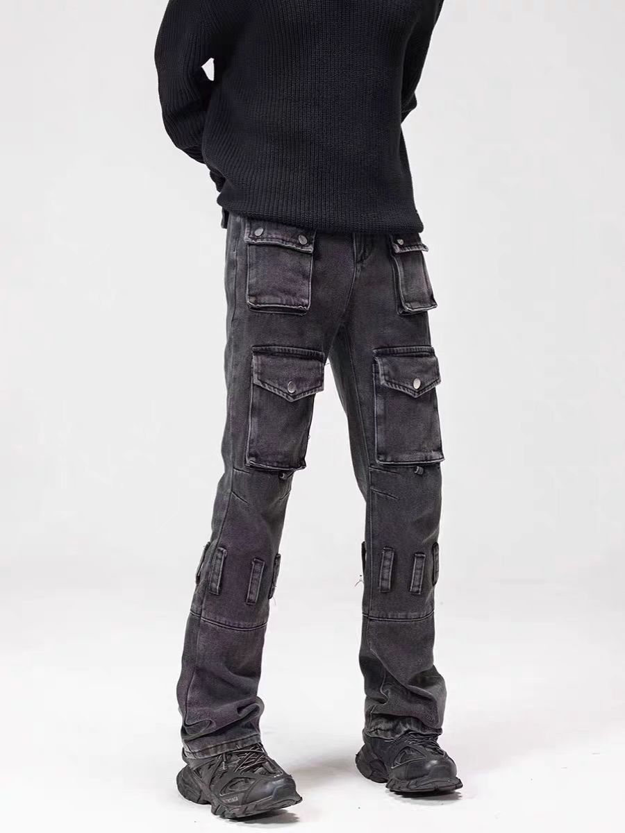 Jean Black Multi-Pocket Workwear Jeans Size US 30 / EU 46 - 5 Thumbnail