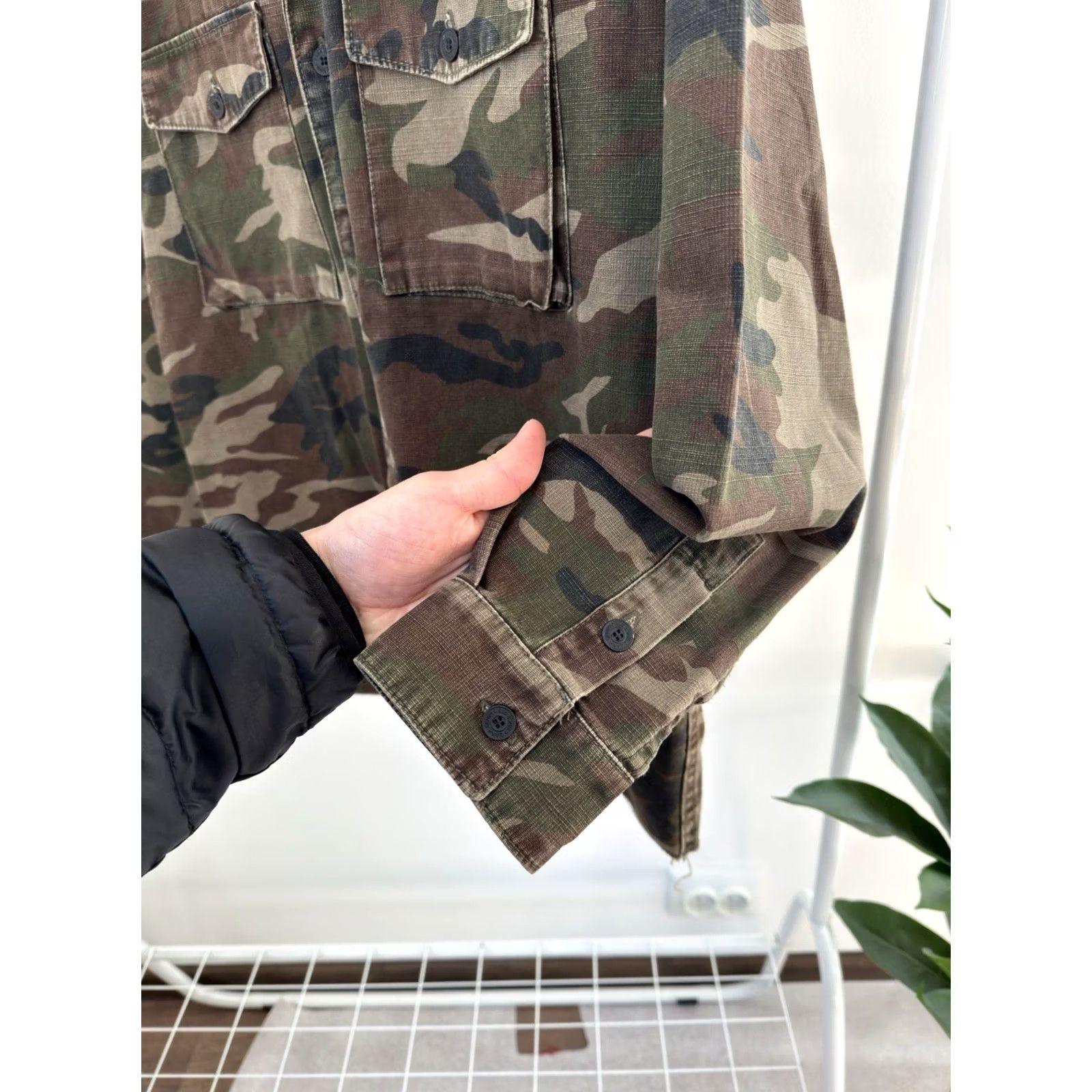Zara VINTAGE Zara Military Camo Denim Jacket Shirt S Men Cotton Camouflage Zip Jacket 80s 90s Vintage Streetwear Size US S / EU 44-46 / 1 - 7 Thumbnail