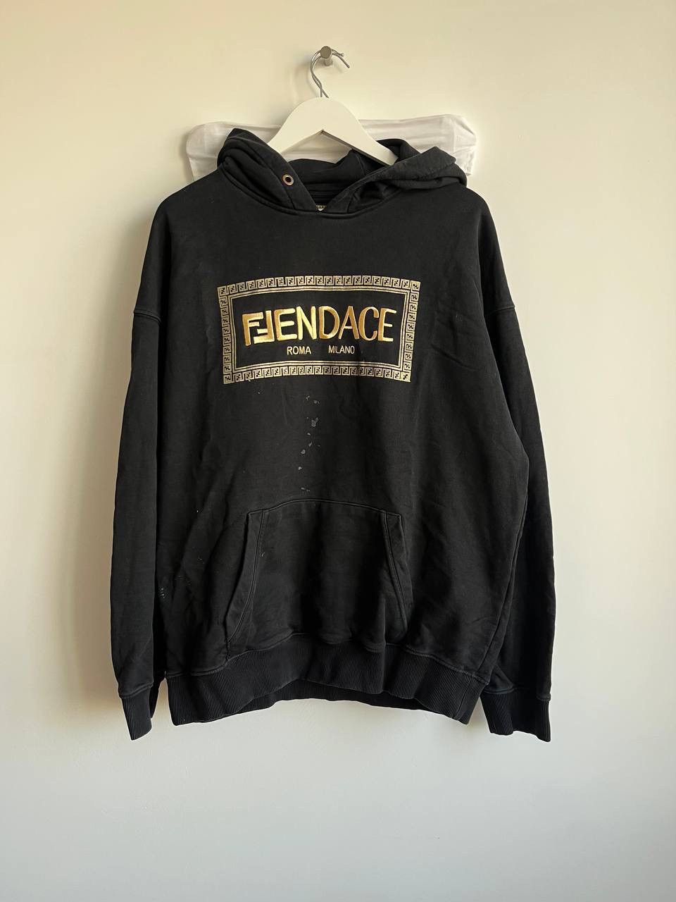 Fendi x Versace Fendace Black Thrashed Hoodie