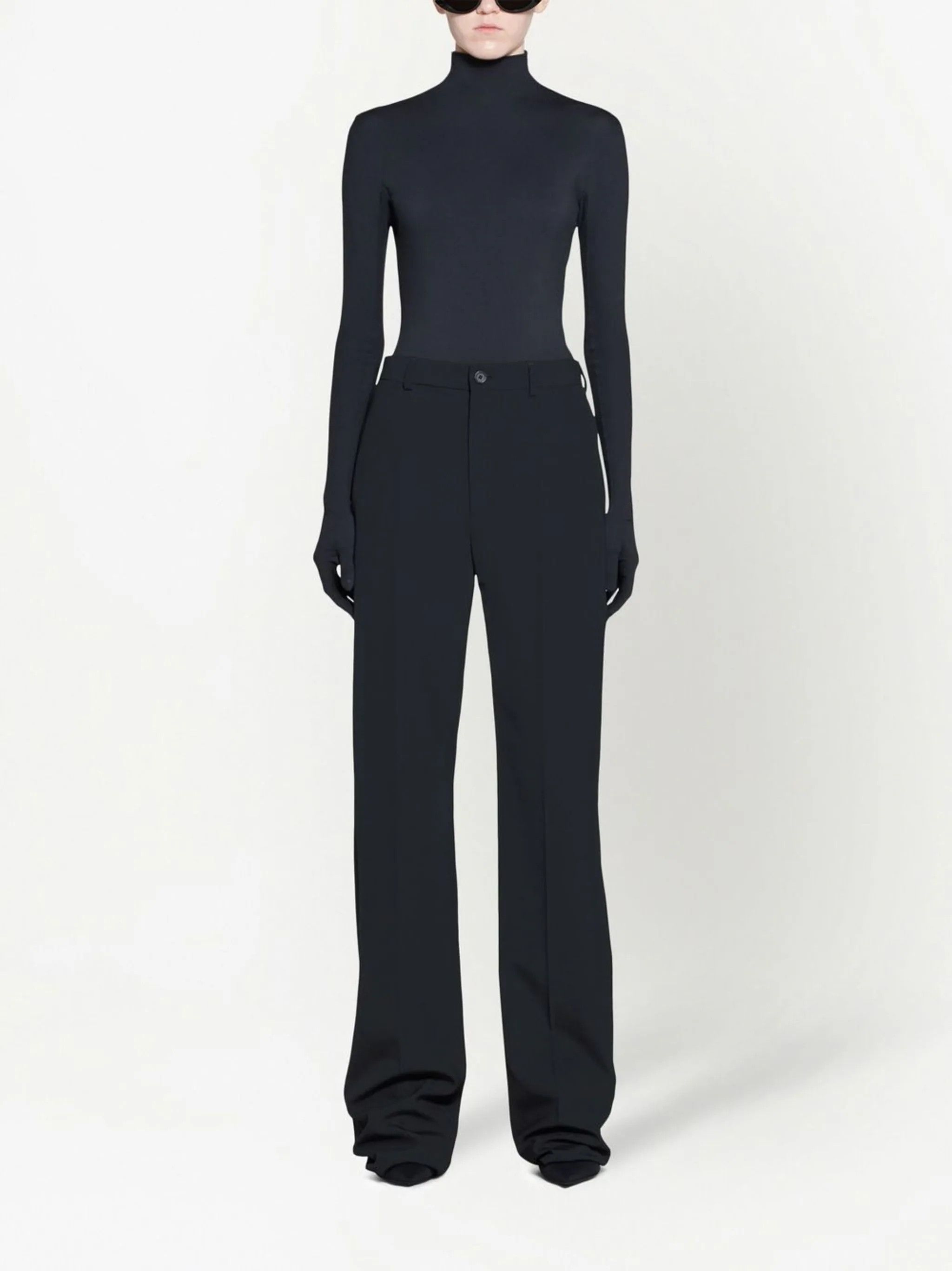 Balenciaga o1in1g0724 Minimal Large Fit Pants in Black Size 28" / US 6 / IT 42 - 2 Thumbnail