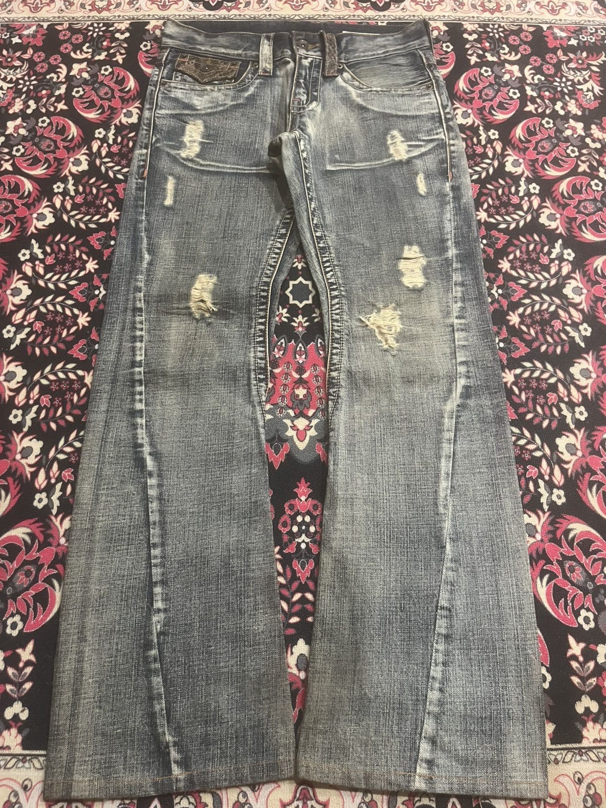 semanticdesign Semantic Design Phyton Detailed Mud Washed Spiral Flare Jean Size US 30 / EU 46 - 1 Thumbnail