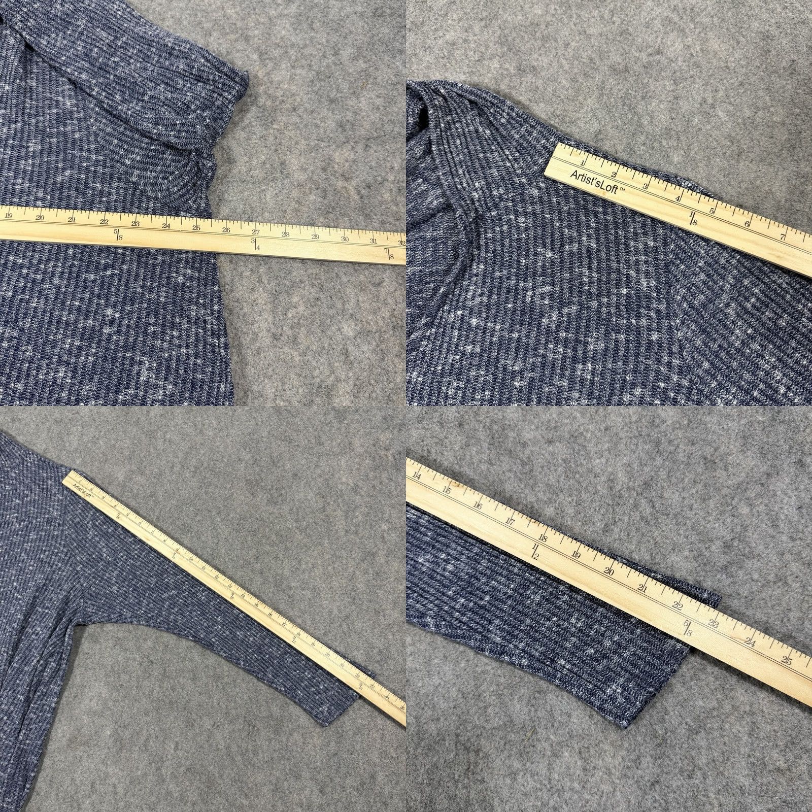 Vintage August Mist Open Front Cardigan Sweater 1X Gray Women's Plus Size Knit Hooded Lightweight Open Front Casual 90s Theme Mens Womens Size XL / US 12-14 / IT 48-50 - 8 Thumbnail