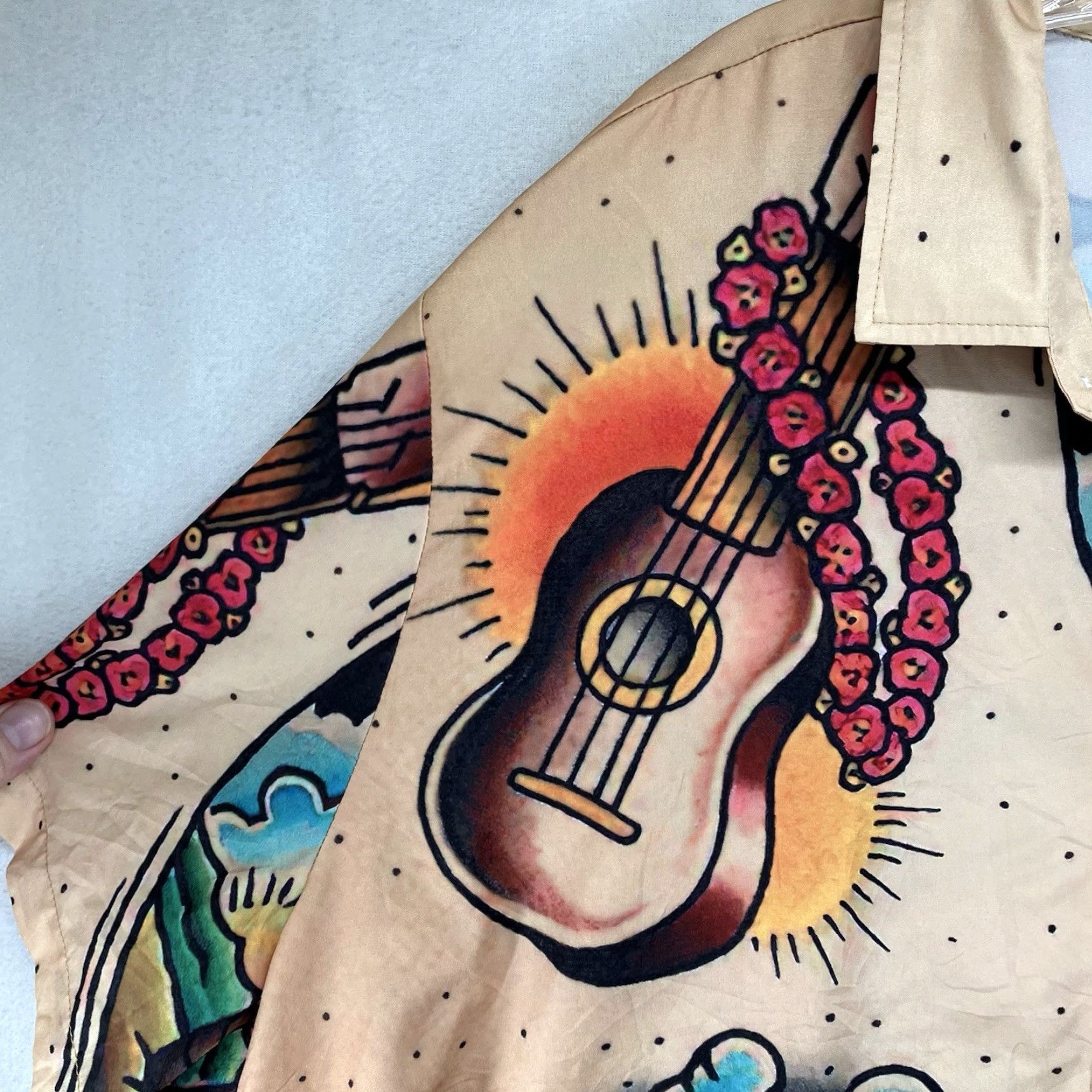 Vintage Hawalili Mens Hawaiian Shirt 4XL Hula Girl Hawaii Tattoo Retro Sailor Art Size US XXL / EU 58 / 5 - 7 Thumbnail
