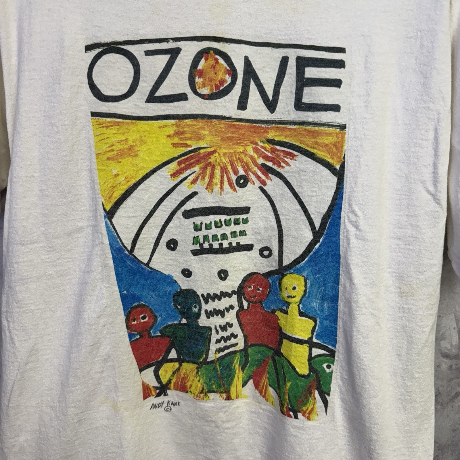 Vintage Vintage Andy Kane Art T Shirt Mens Large White Ozone 90s Y2K Size US L / EU 52-54 / 3 - 3 Thumbnail