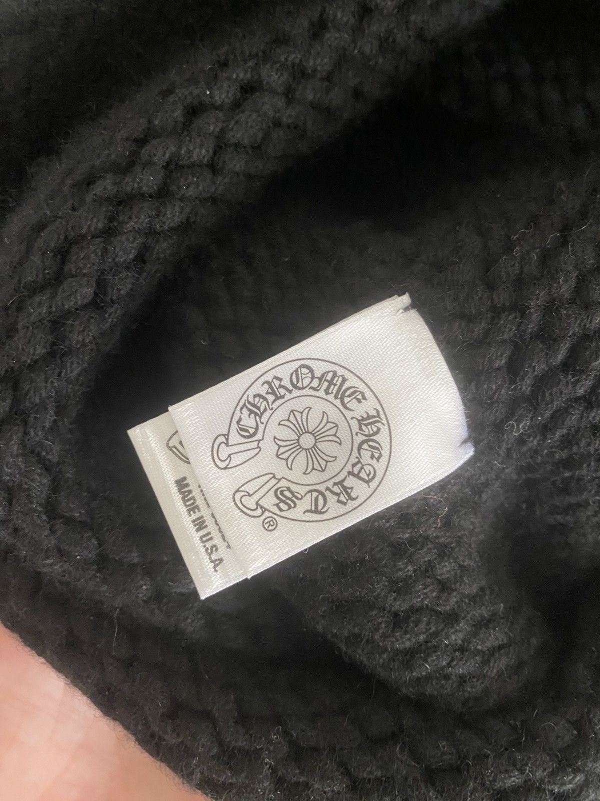Chrome Hearts Chrome Hearts Fuck You Leather Patch Cashmere Beanie Size ONE SIZE - 6 Thumbnail