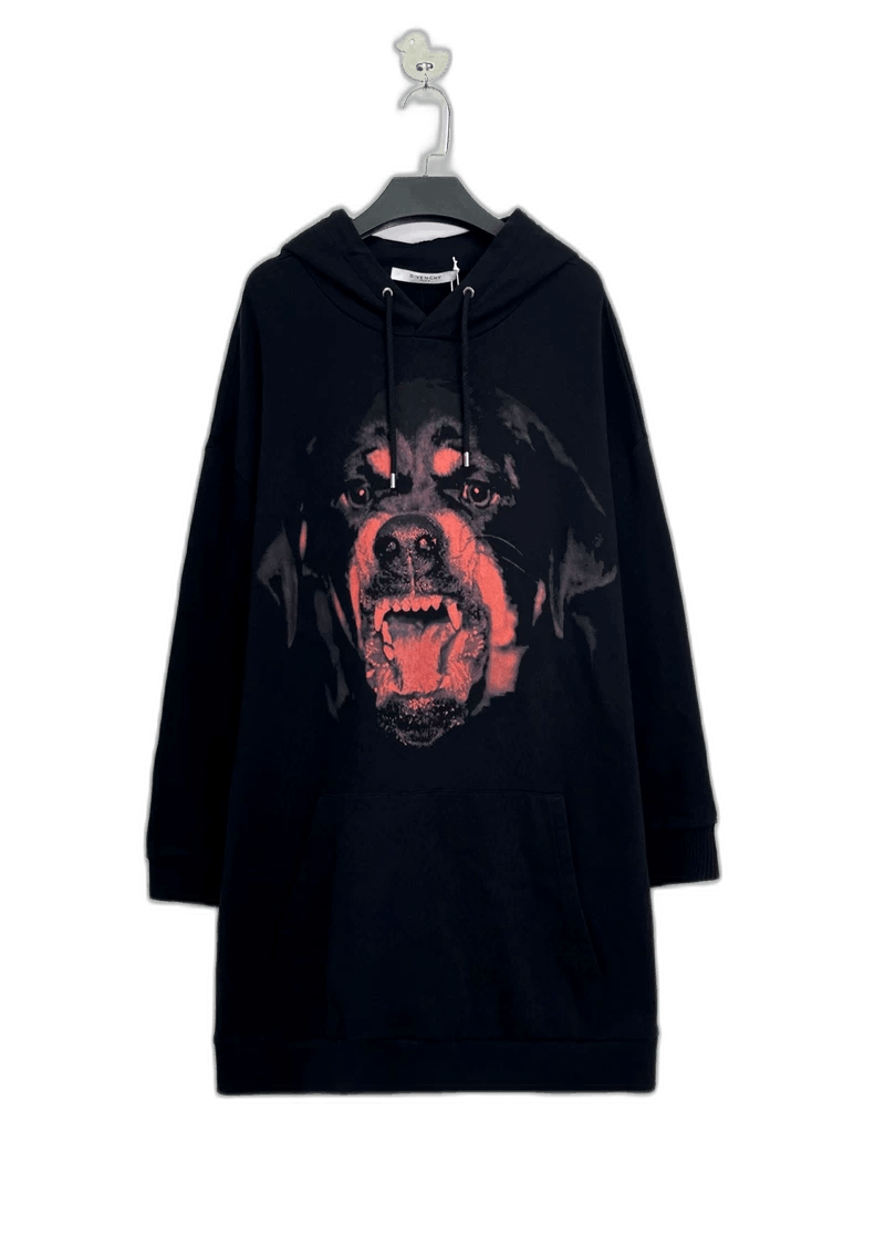 Givenchy Givenchy Black Rottweiler Hoodie Dress -2507