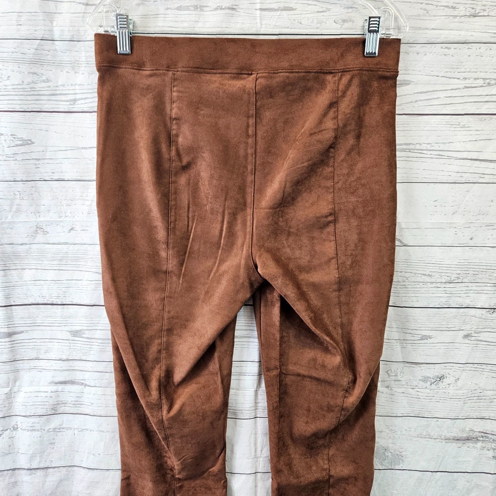 NYDJ NYDJ Womens Faux Suede Pull On Slim Bootcut Cropped Pants Sz 6 Brown Mid Rise Pul On Bootcut Cropped Pants Womens Brown NYDJ Size 28" / US 6 / IT 42 - 4 Thumbnail