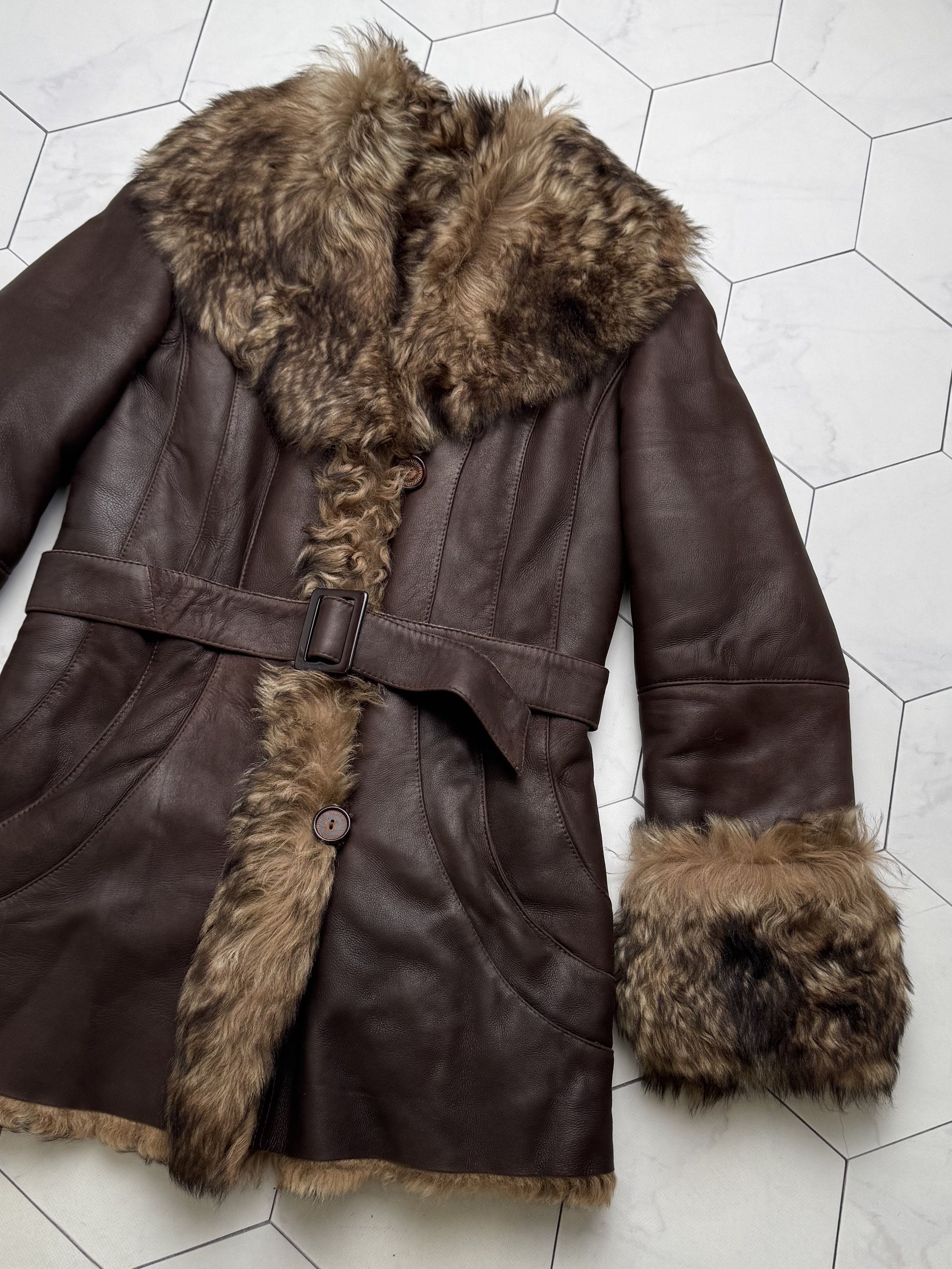 Japanese Brand Vintage Real Sheepskin Coat With Belt (B550)E2D15 Size M / US 6-8 / IT 42-44 - 3 Thumbnail