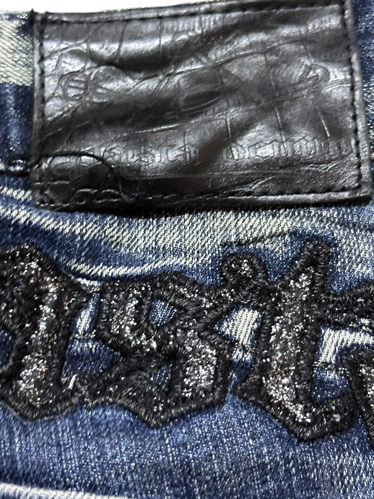 If Six Was Nine Vintage Pasta Denim Flare Bootcut Embroidery Denim Size US 31 - 8 Thumbnail